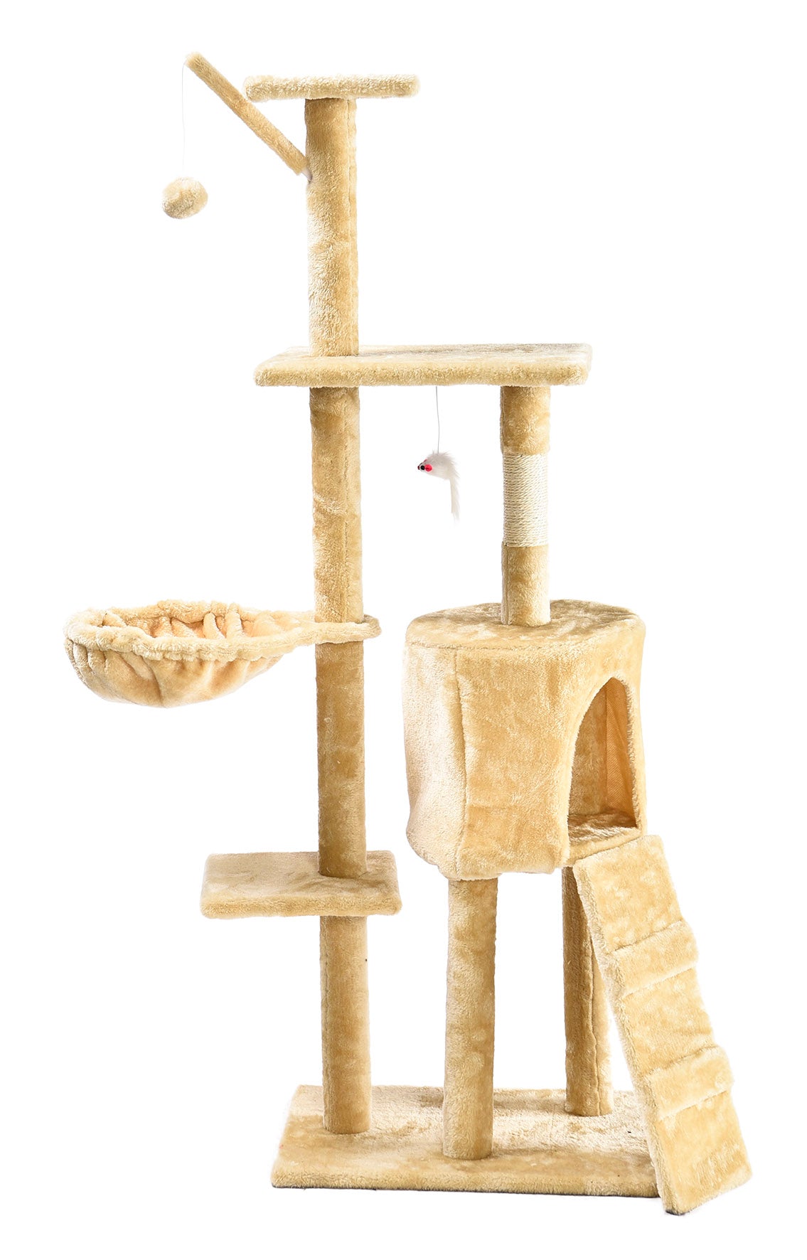 Arbre à chat beige 51x35x138 cm
