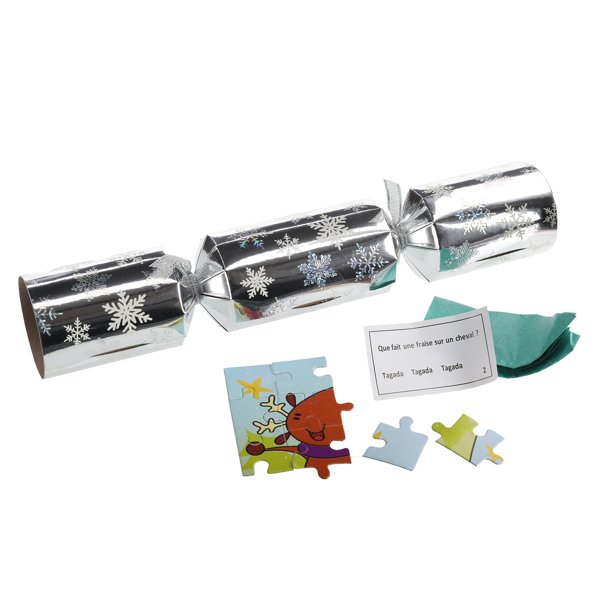Lot de 8 crackers de Noël 4,5x35,3x24,4 cm - Argent