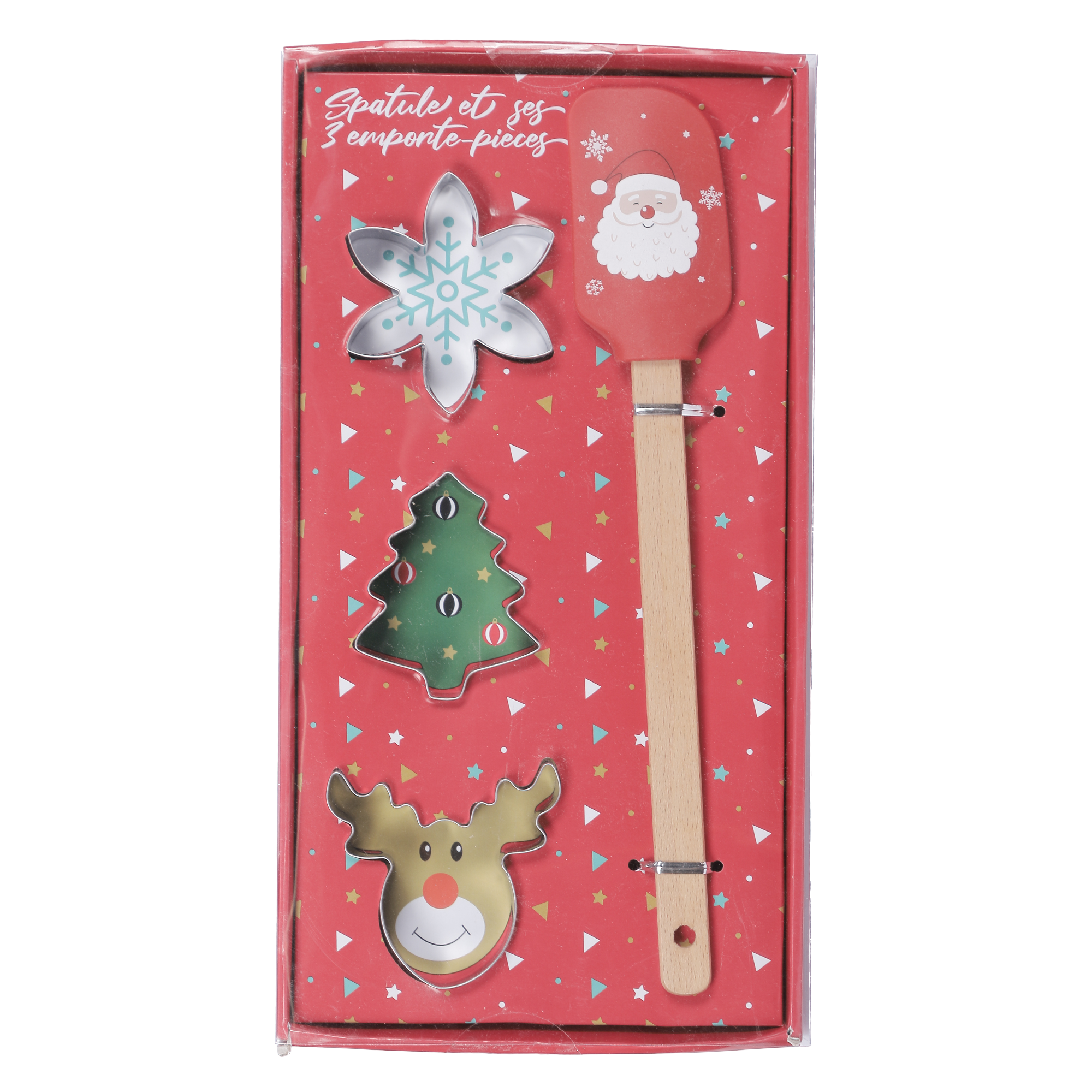 Spatule + 3 emporte-pièces de Noël