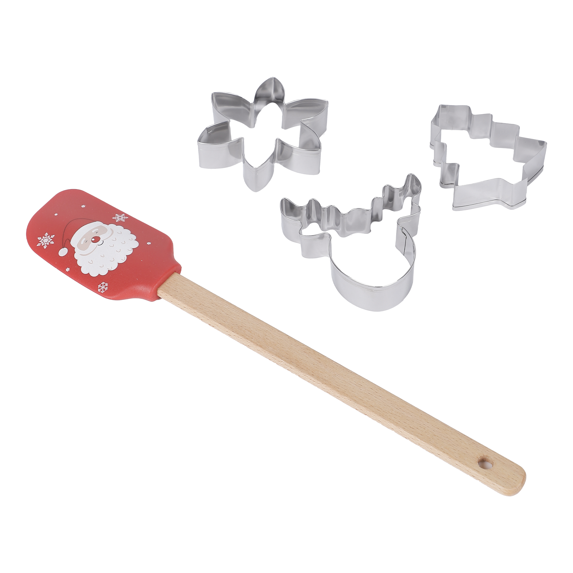 Spatule + 3 emporte-pièces de Noël