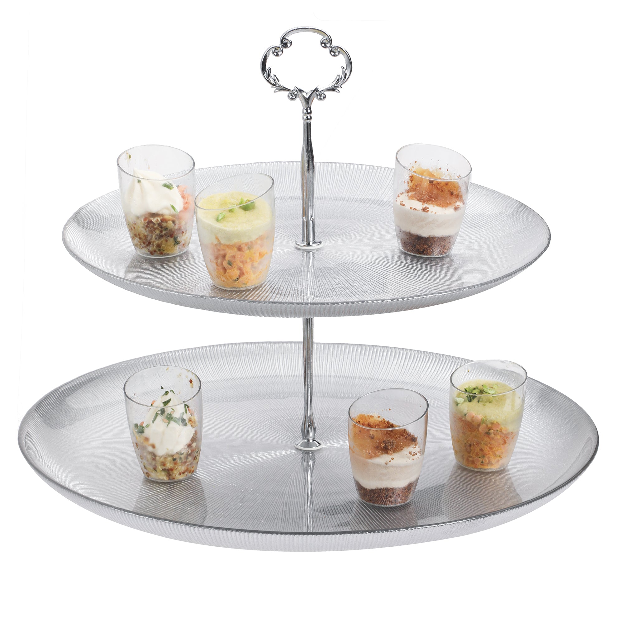 Plat de présentation en verre 2 étages