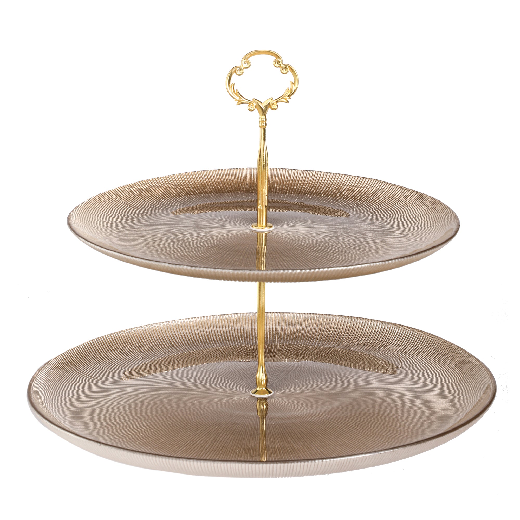 Plat de présentation en verre 2 étages