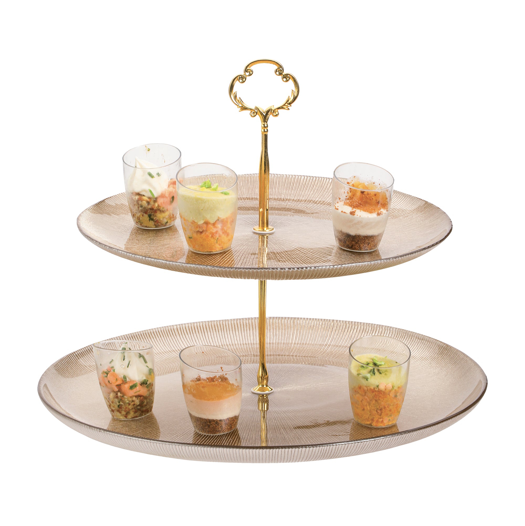 Plat de présentation en verre 2 étages