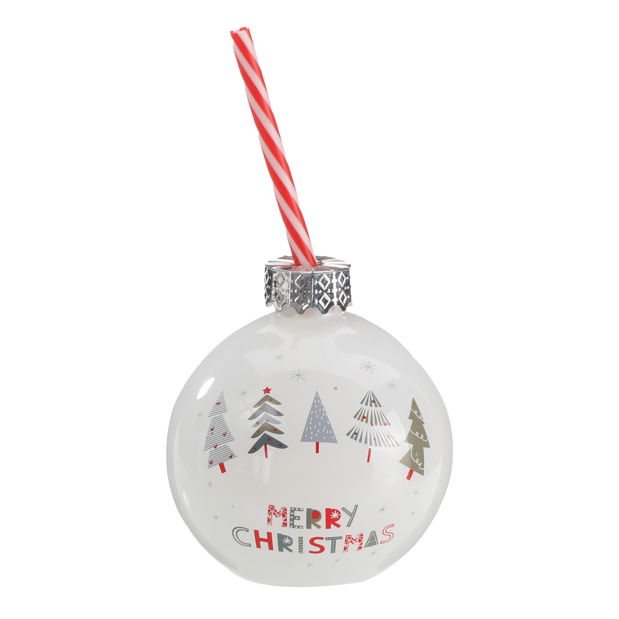 Jar forme boule de Noël  - Blanc