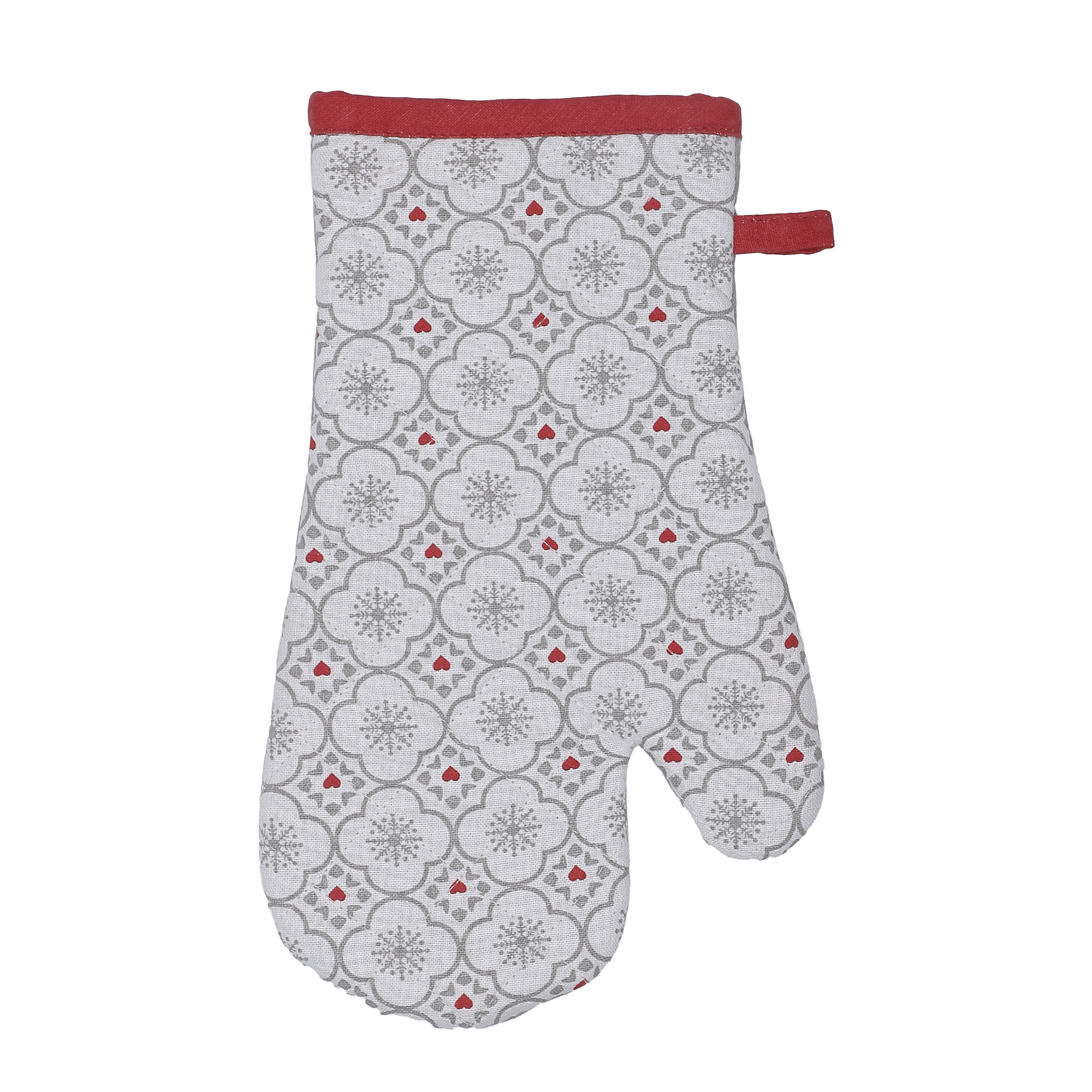Gant et manique brodé cœur 100% coton