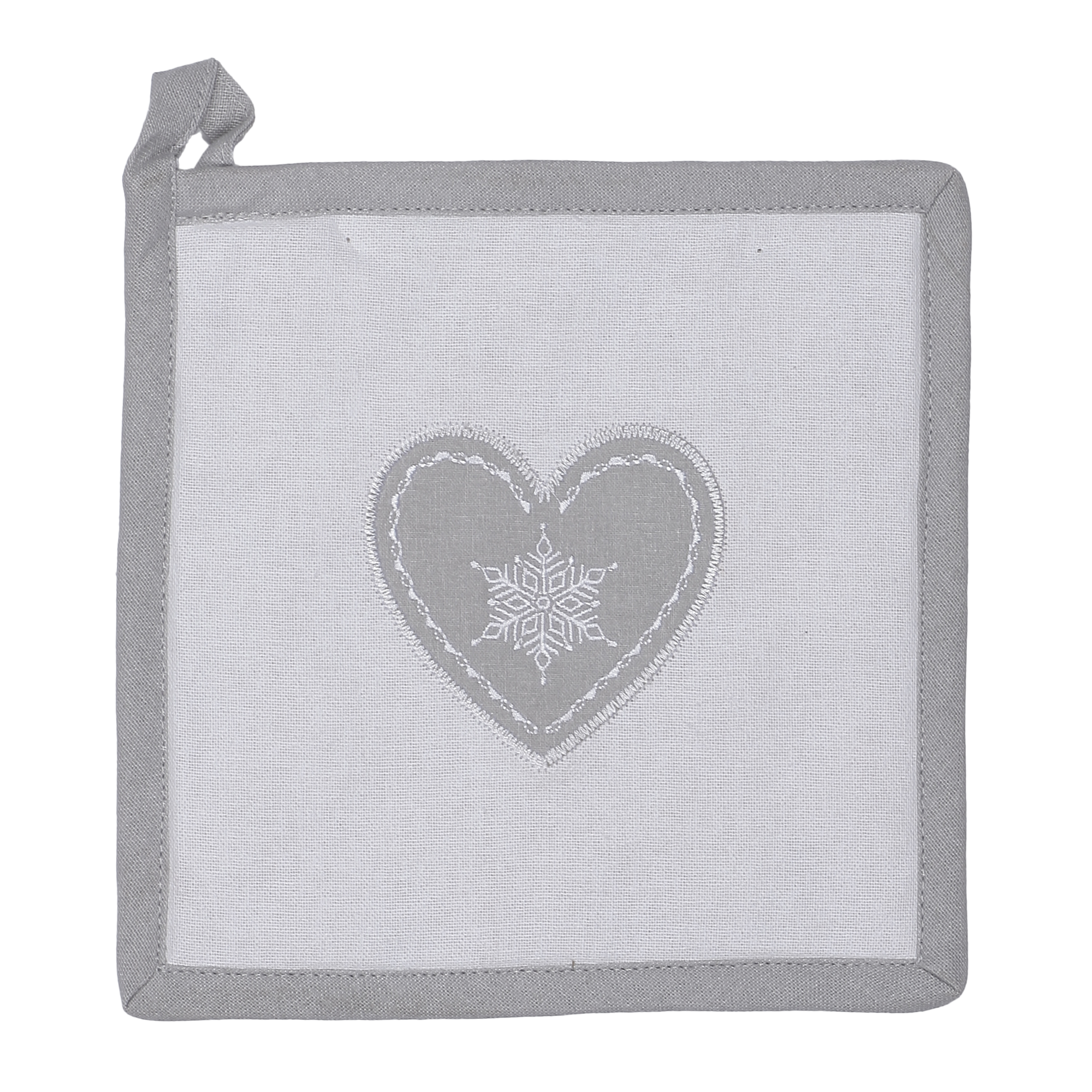 Gant et manique brodé cœur 100% coton