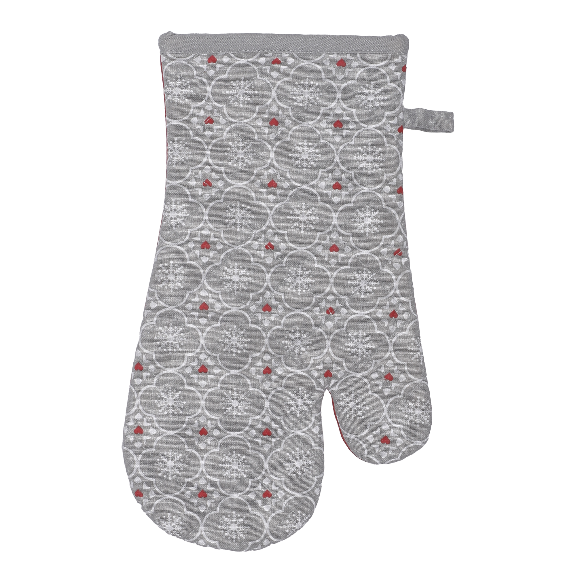 Gant et manique brodé cœur 100% coton