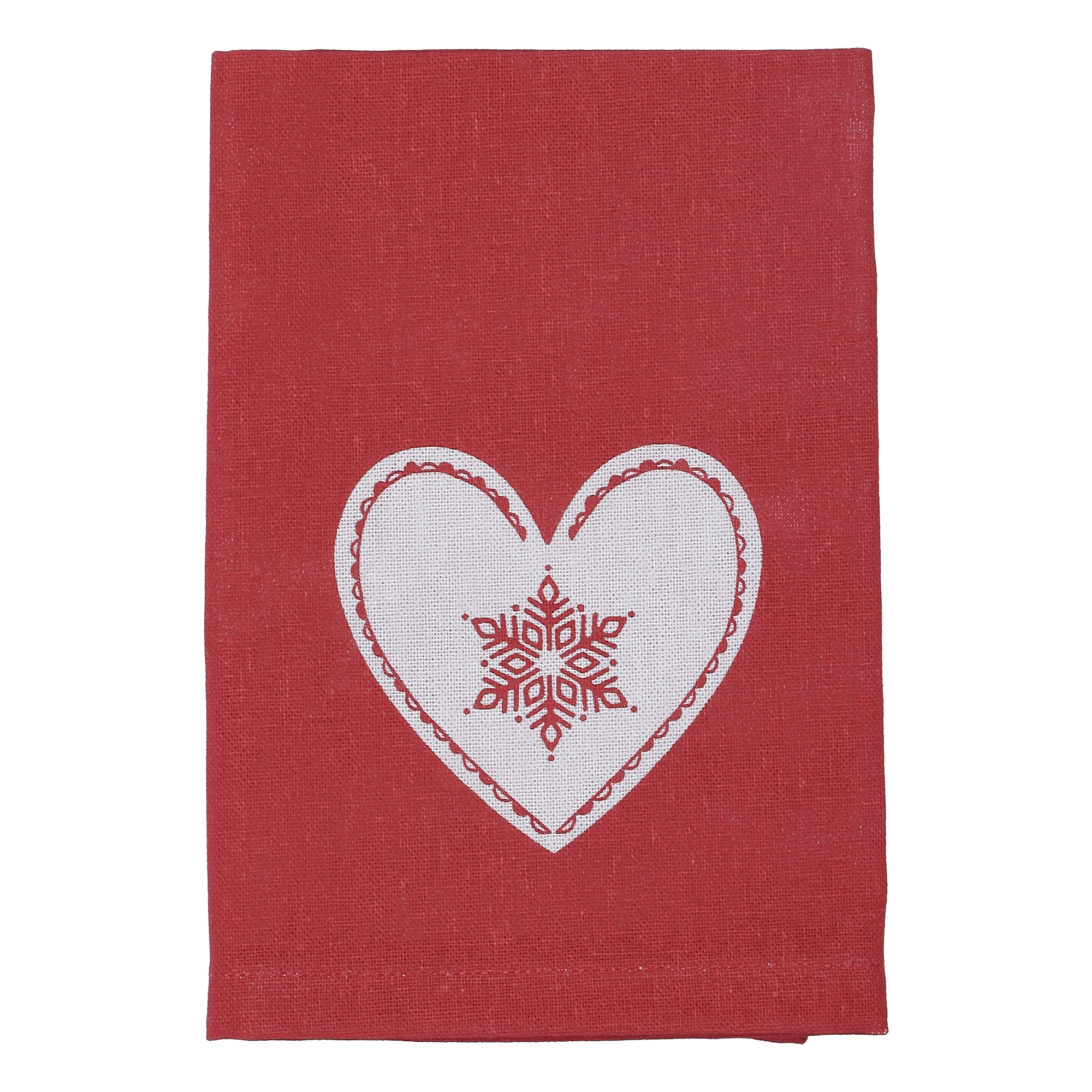 4 serviettes imprimées cœur 100% coton