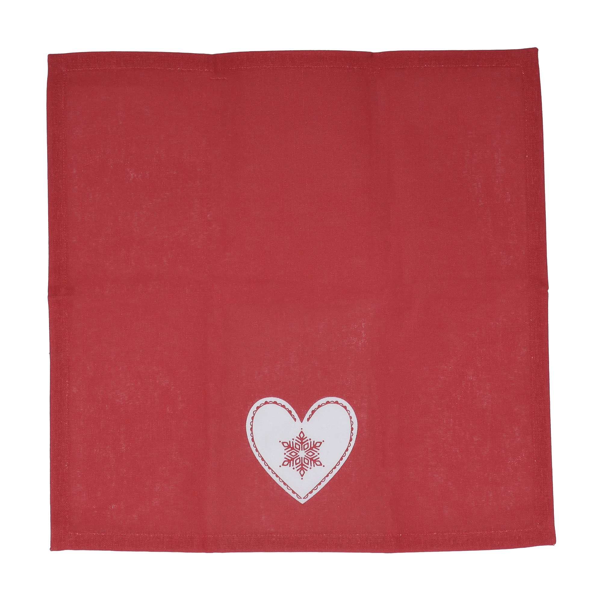 4 serviettes imprimées cœur 100% coton