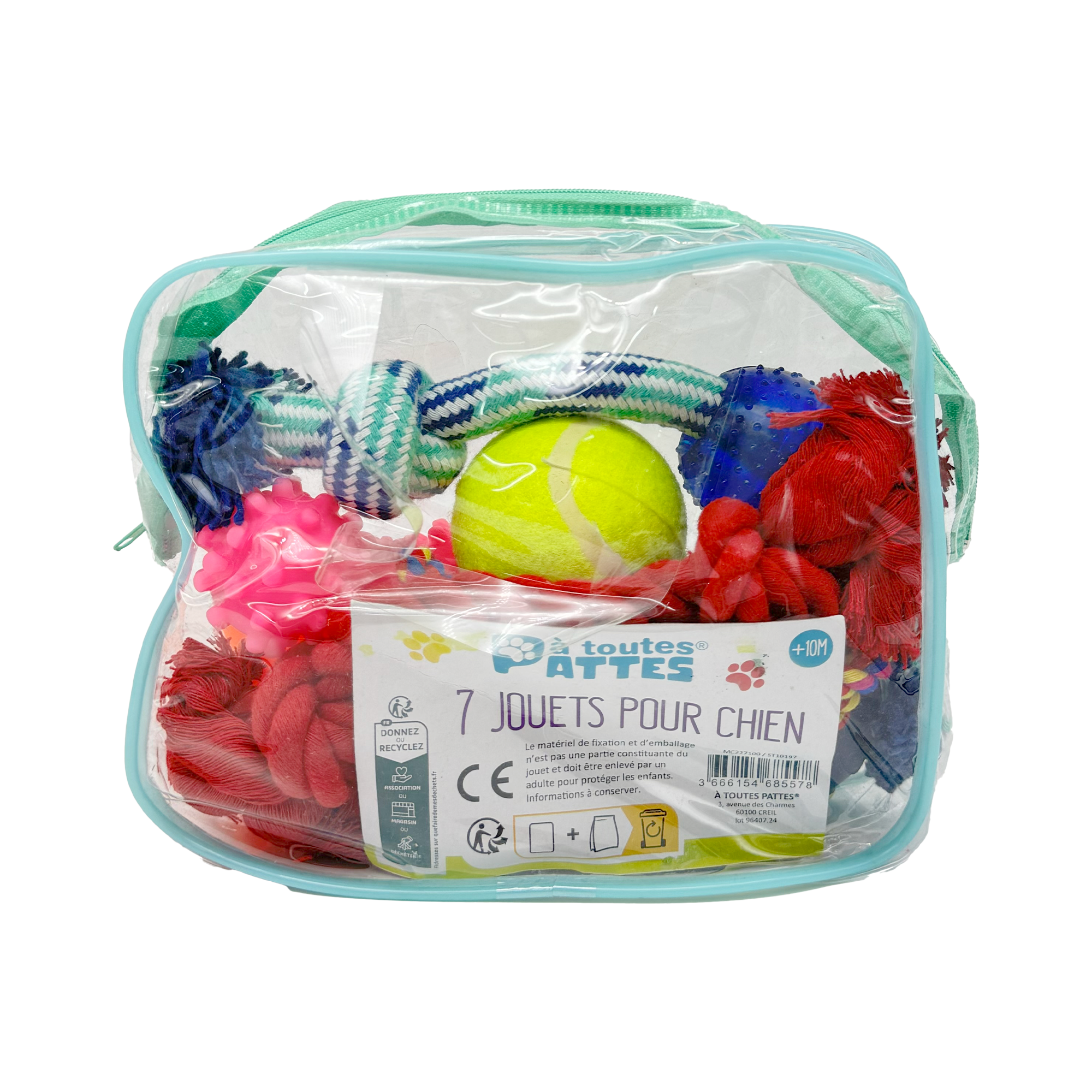 Lot de 7 jouets pour chien