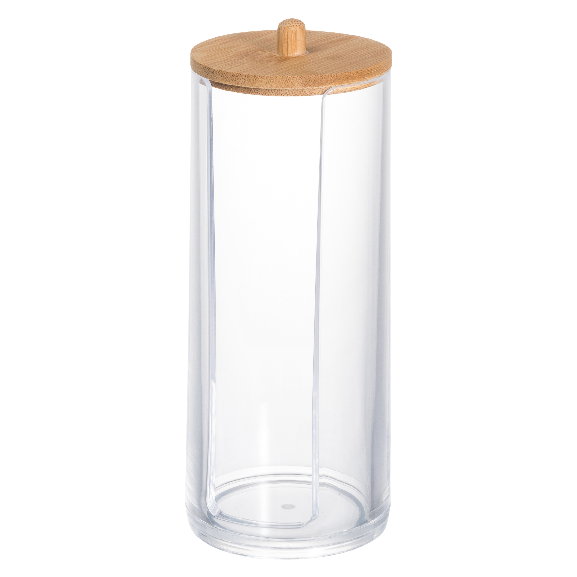 Boîte de rangement pour coton avec couvercle en bambou