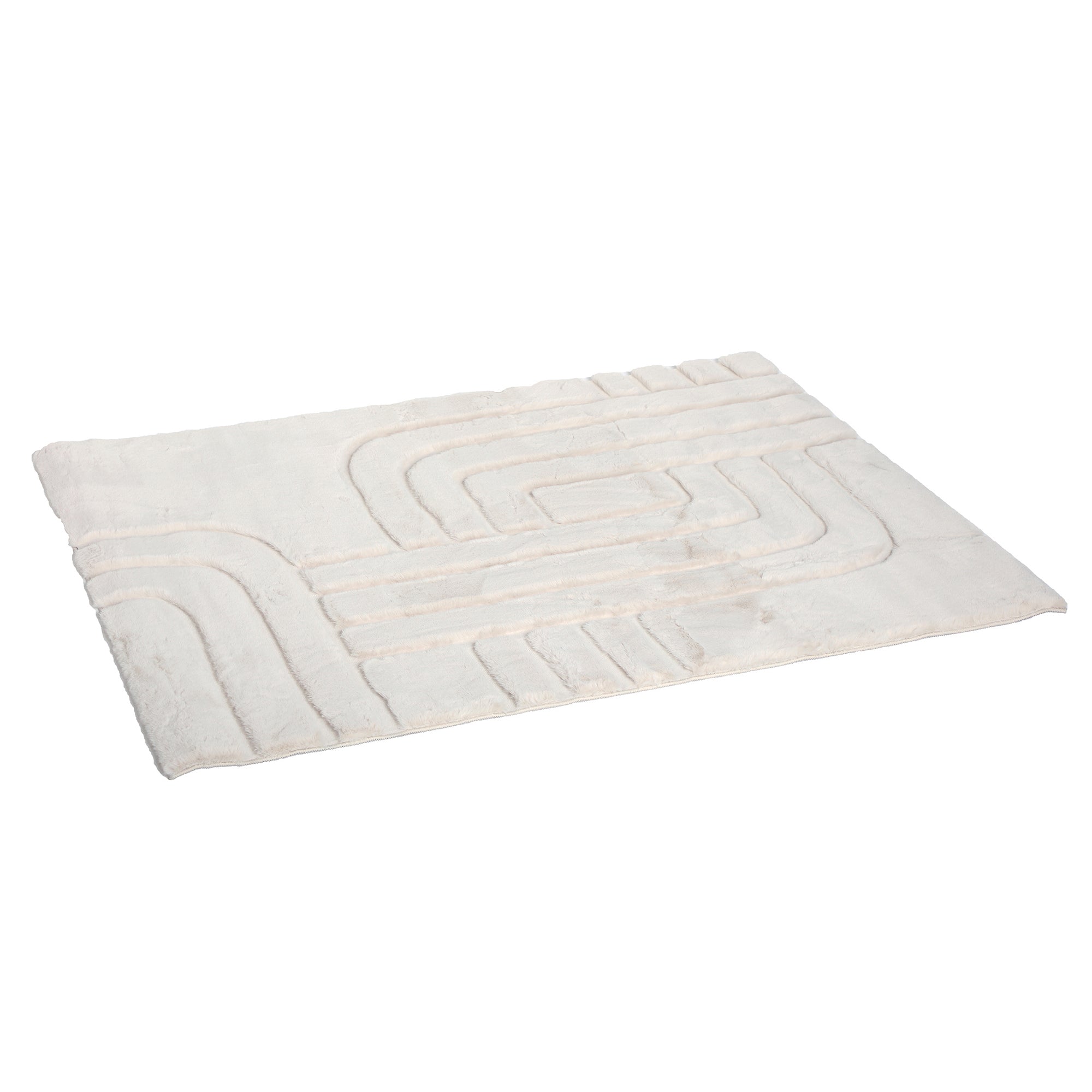 Tapis fausse fourrure en relief 120x160cm - Gris