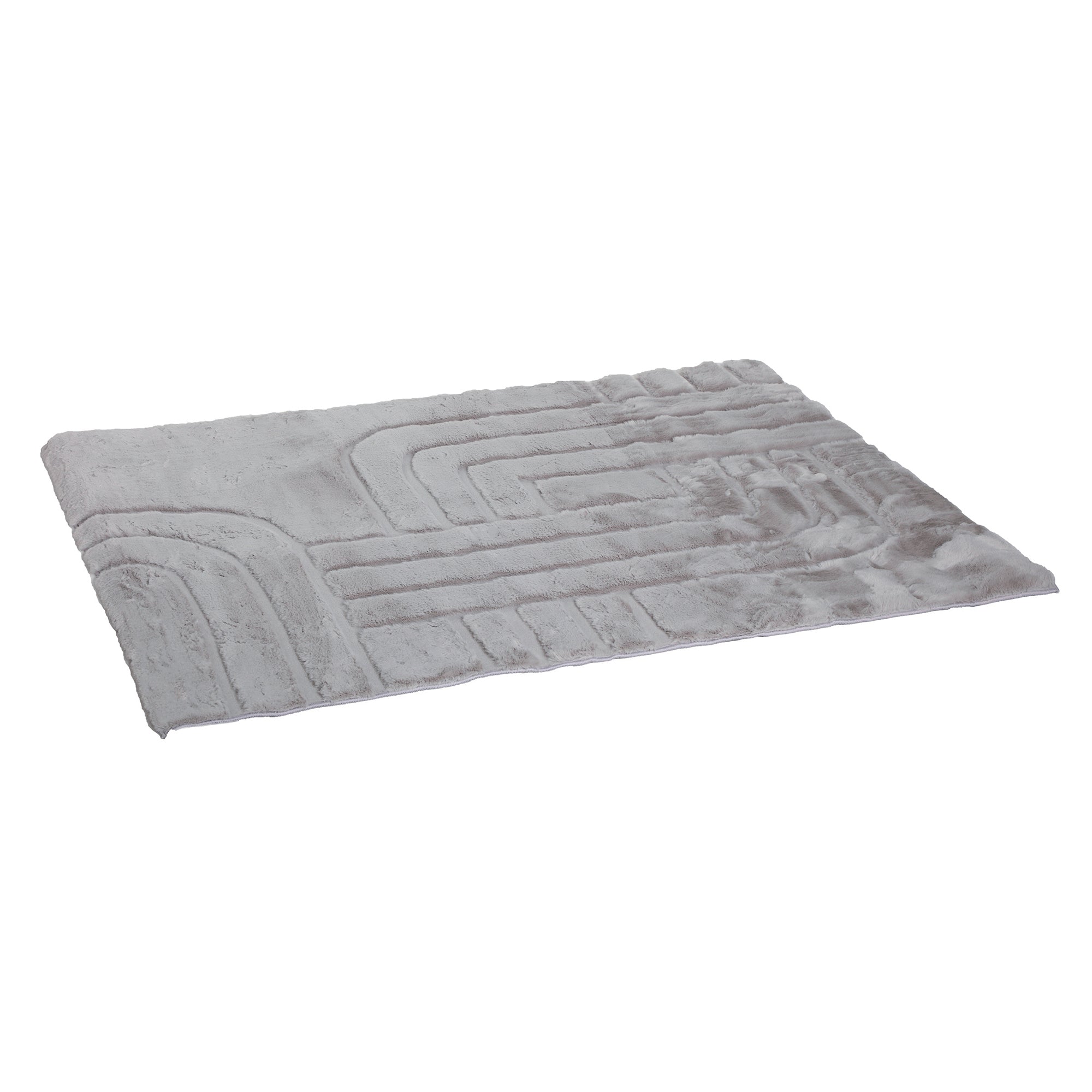 Tapis fausse fourrure en relief 120x160cm - Beige