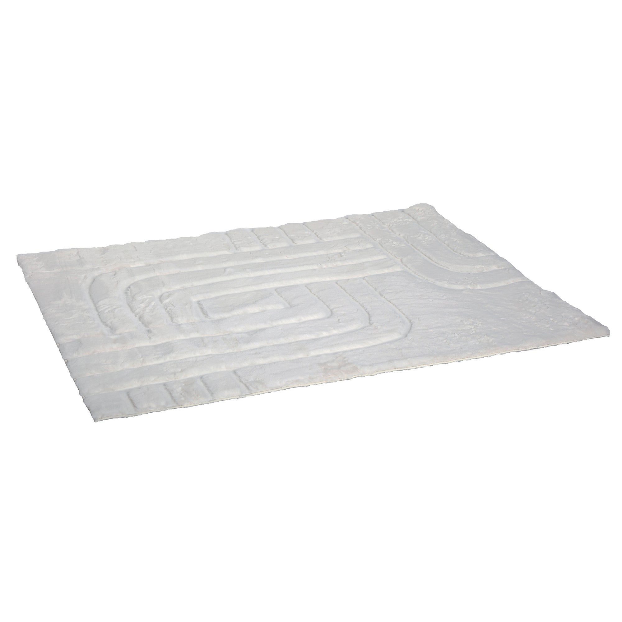 Tapis fausse fourrure en relief 120x160cm - Blanc