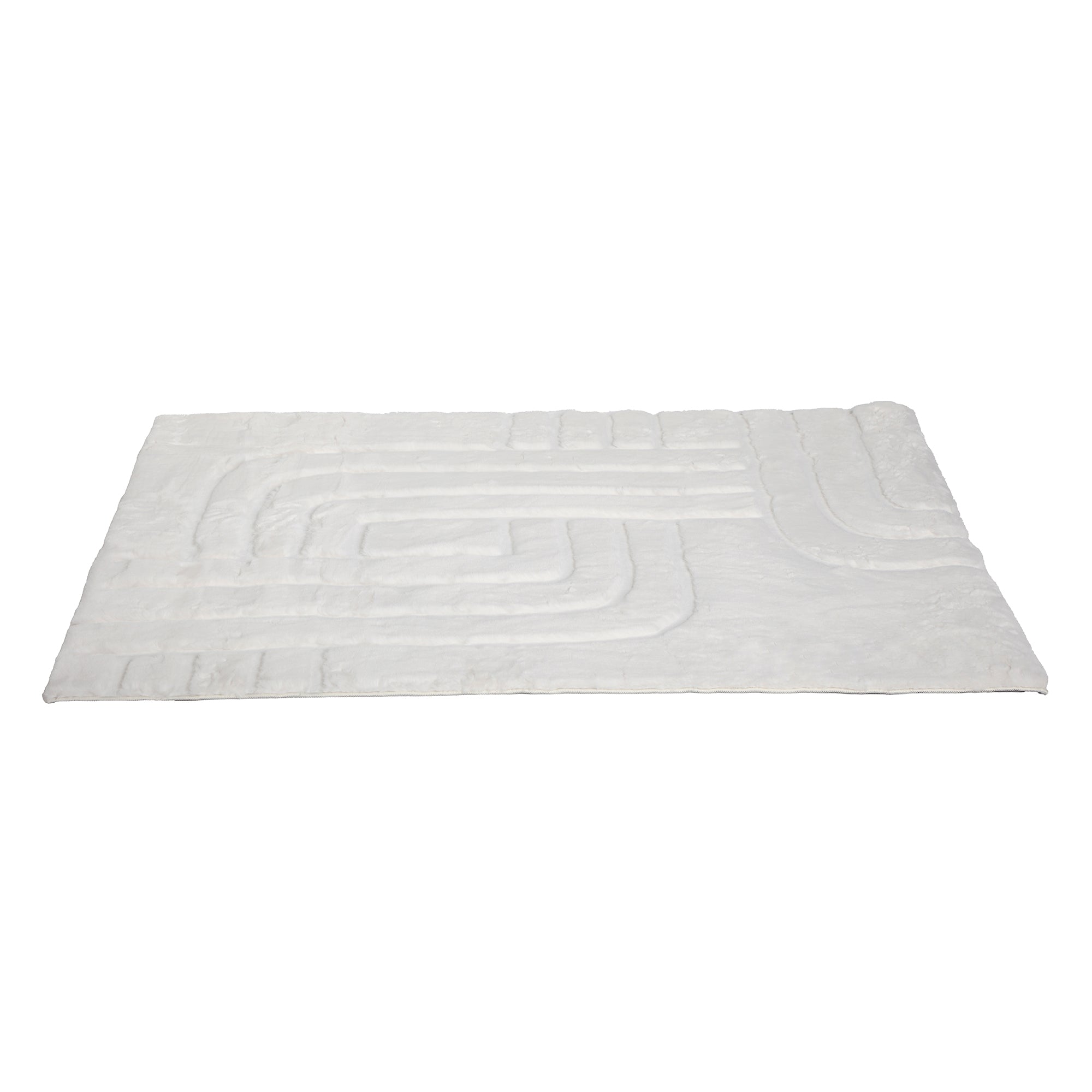 Tapis fausse fourrure en relief 120x160cm - Gris