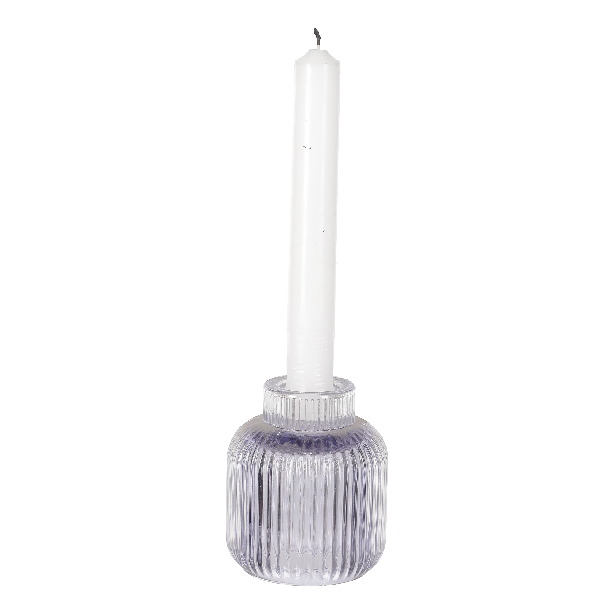 Bougeoir en verre  - Violet
