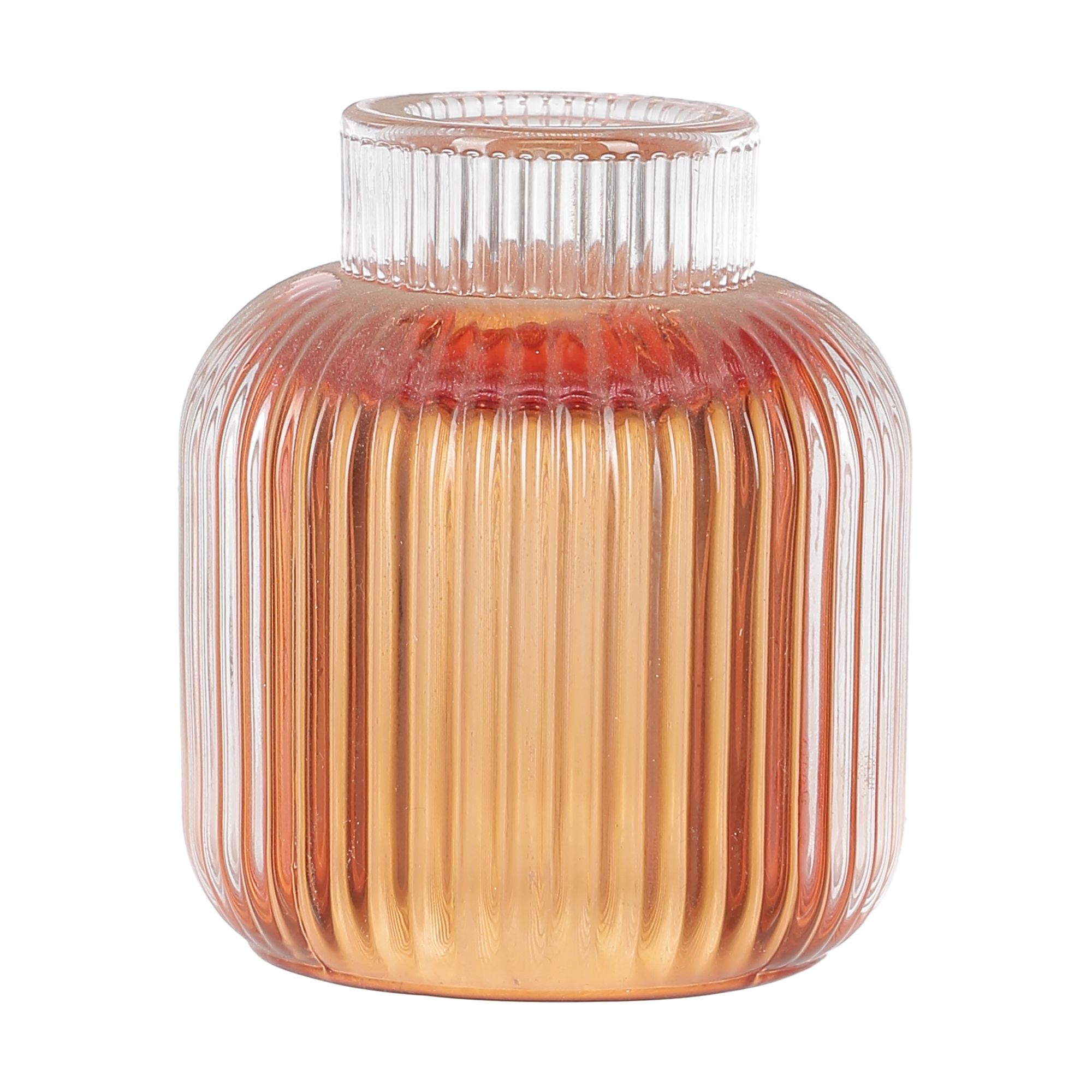 Bougeoir en verre  - Orange