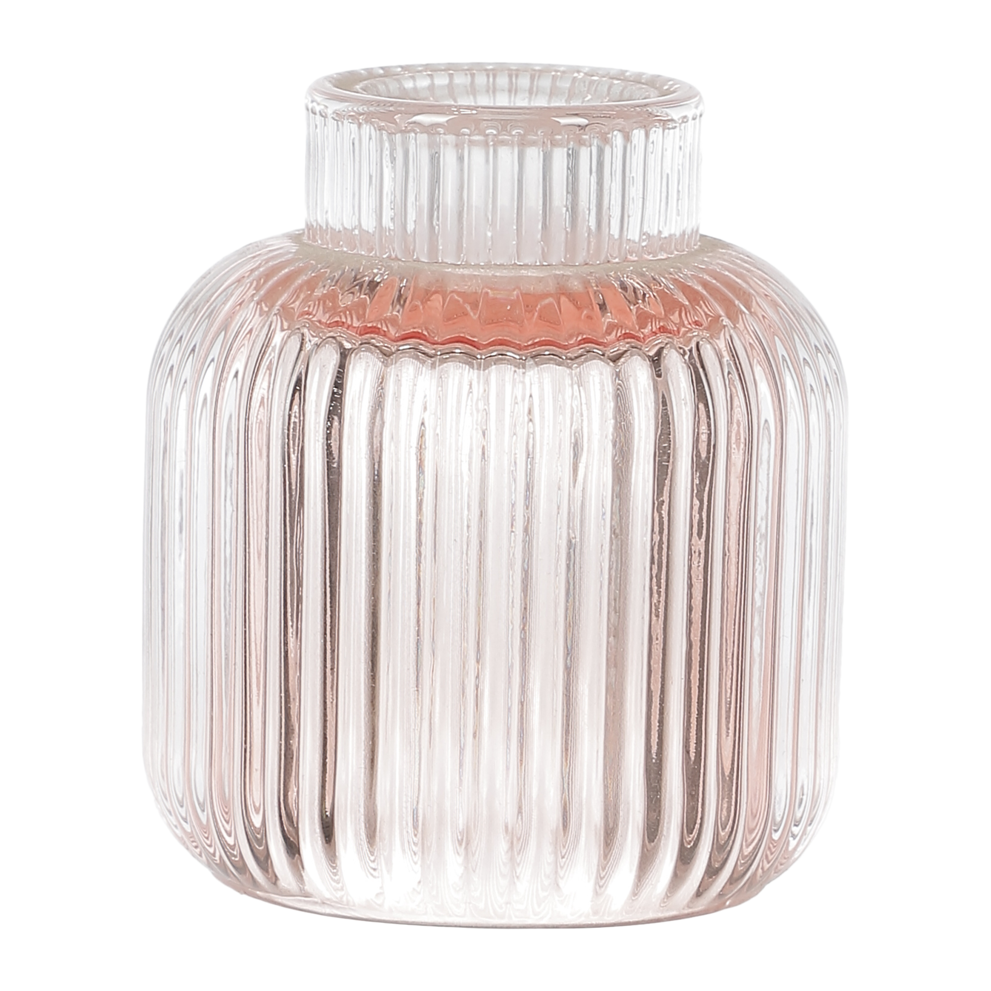 Bougeoir en verre  - Rose