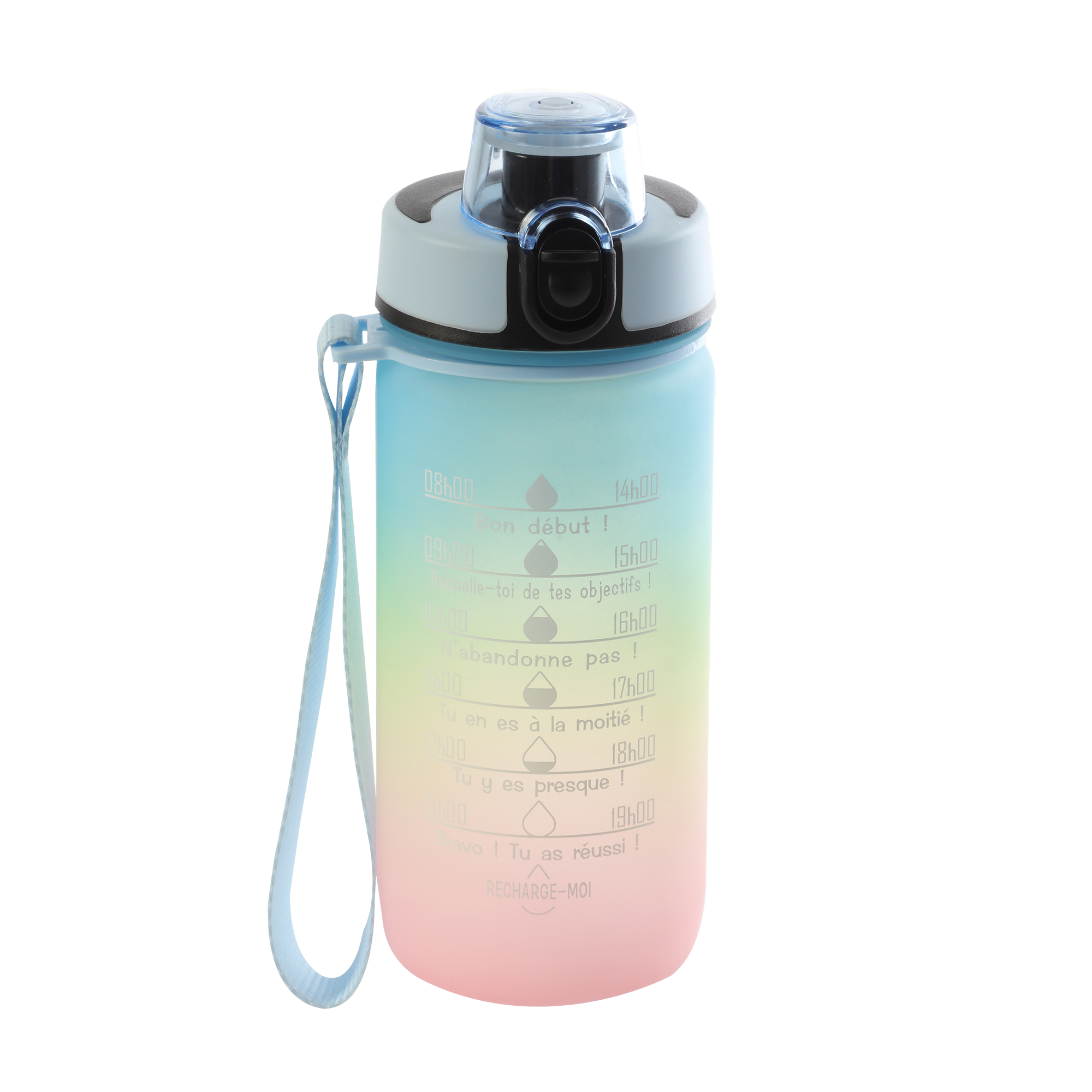Gourde de motivation plastique 550 ml