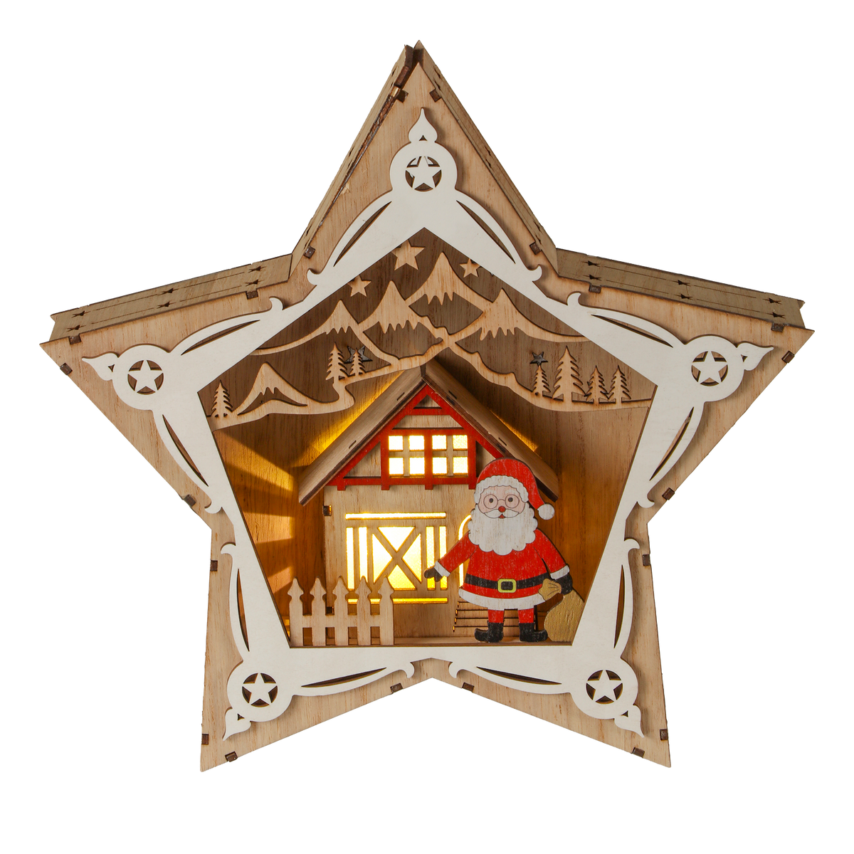Etoile bois montagne de Noël