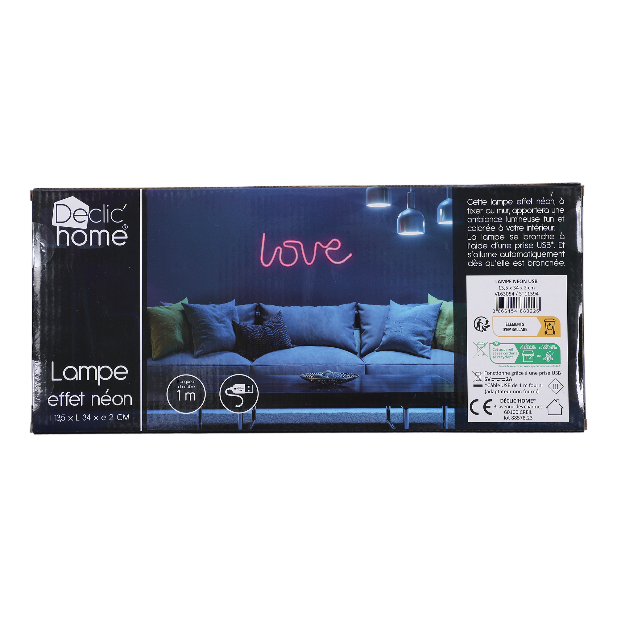 Décoration murale Led Love