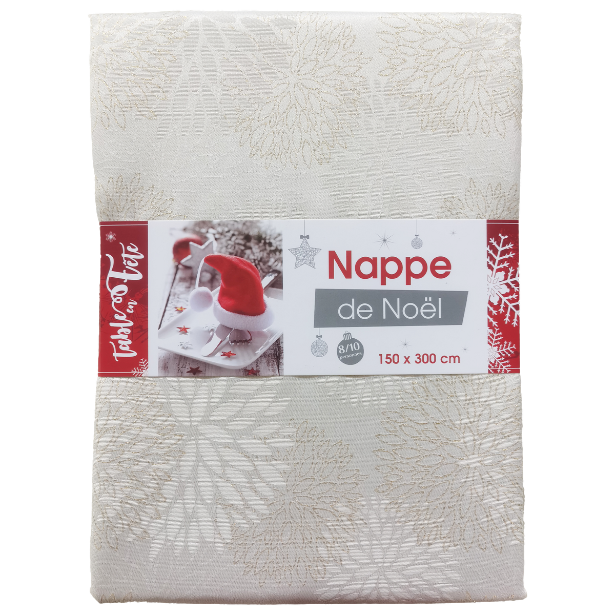Nappe damassée polyester lurex Floral - Or
