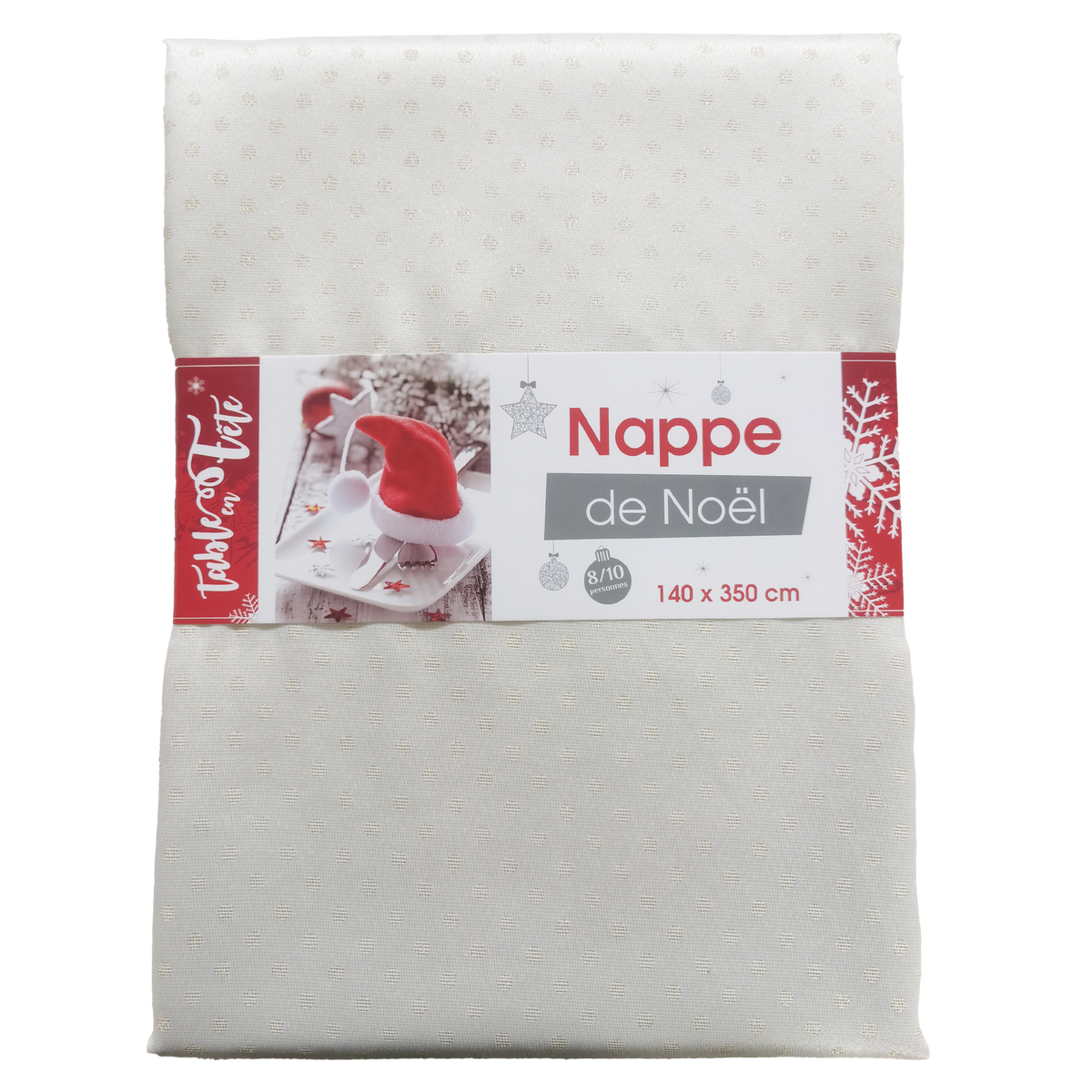 Nappe Damassée lurex Imprimé Pois - Argent