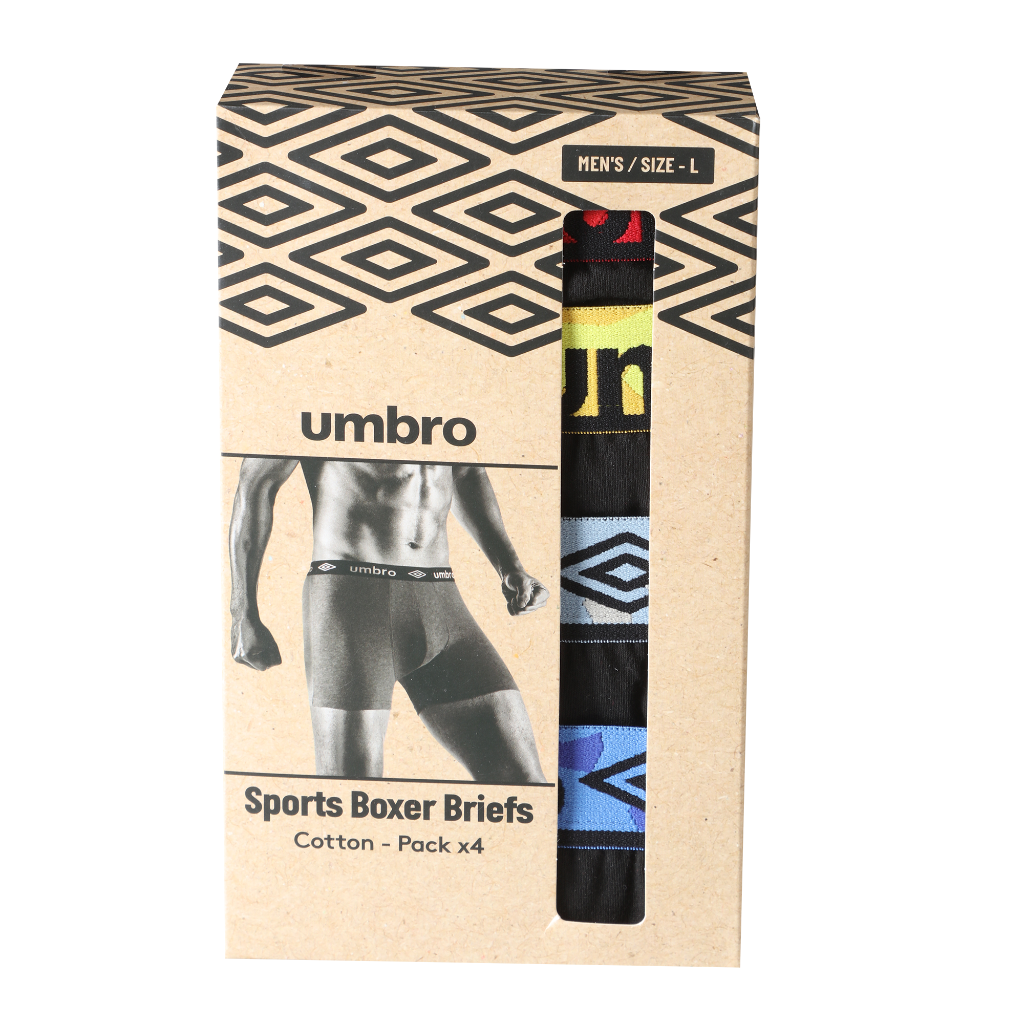4 boxers unis en coton - Vert