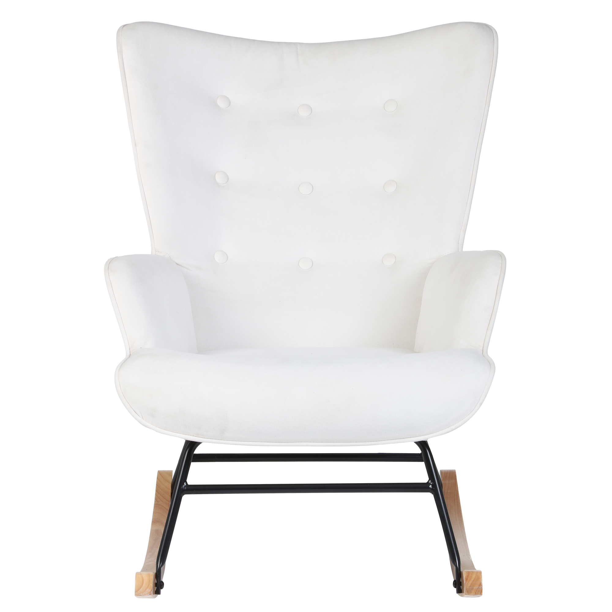 Rocking chair en velours blanc