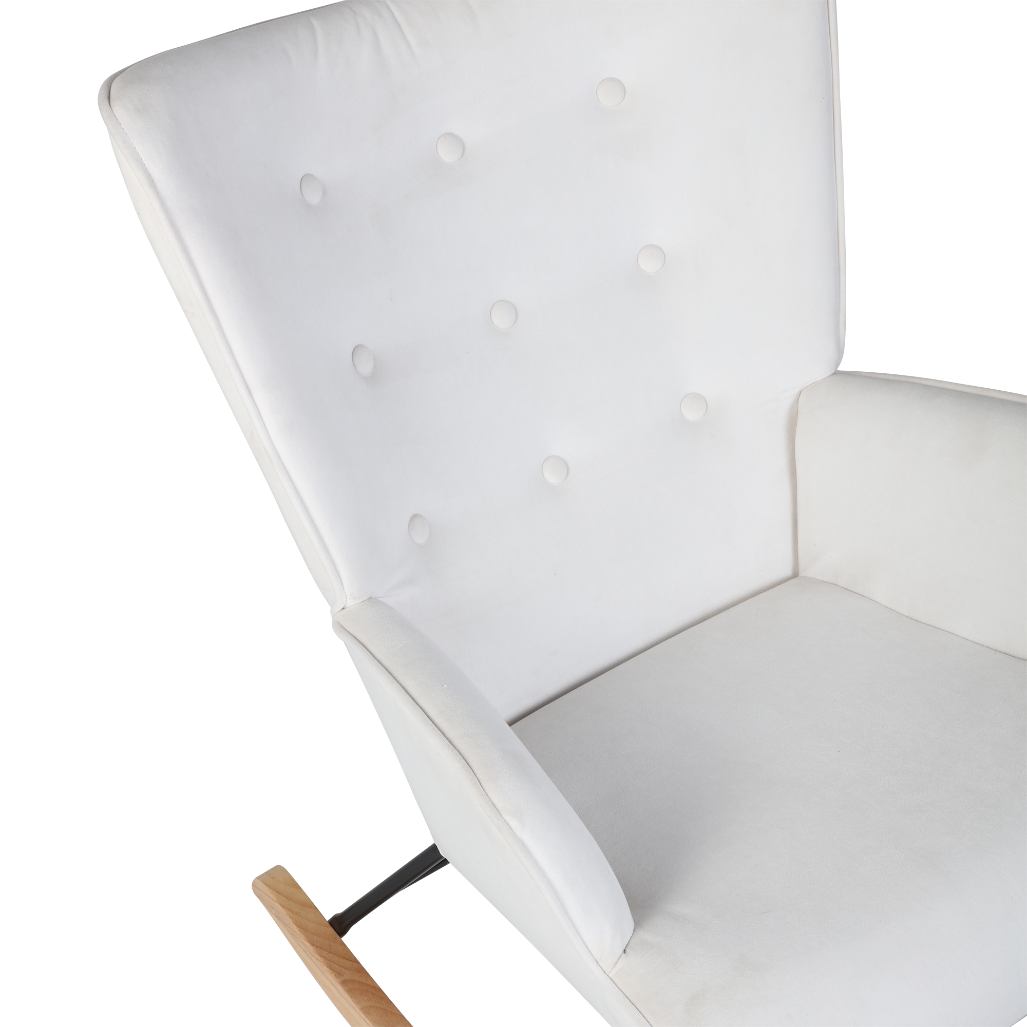 Rocking chair en velours blanc