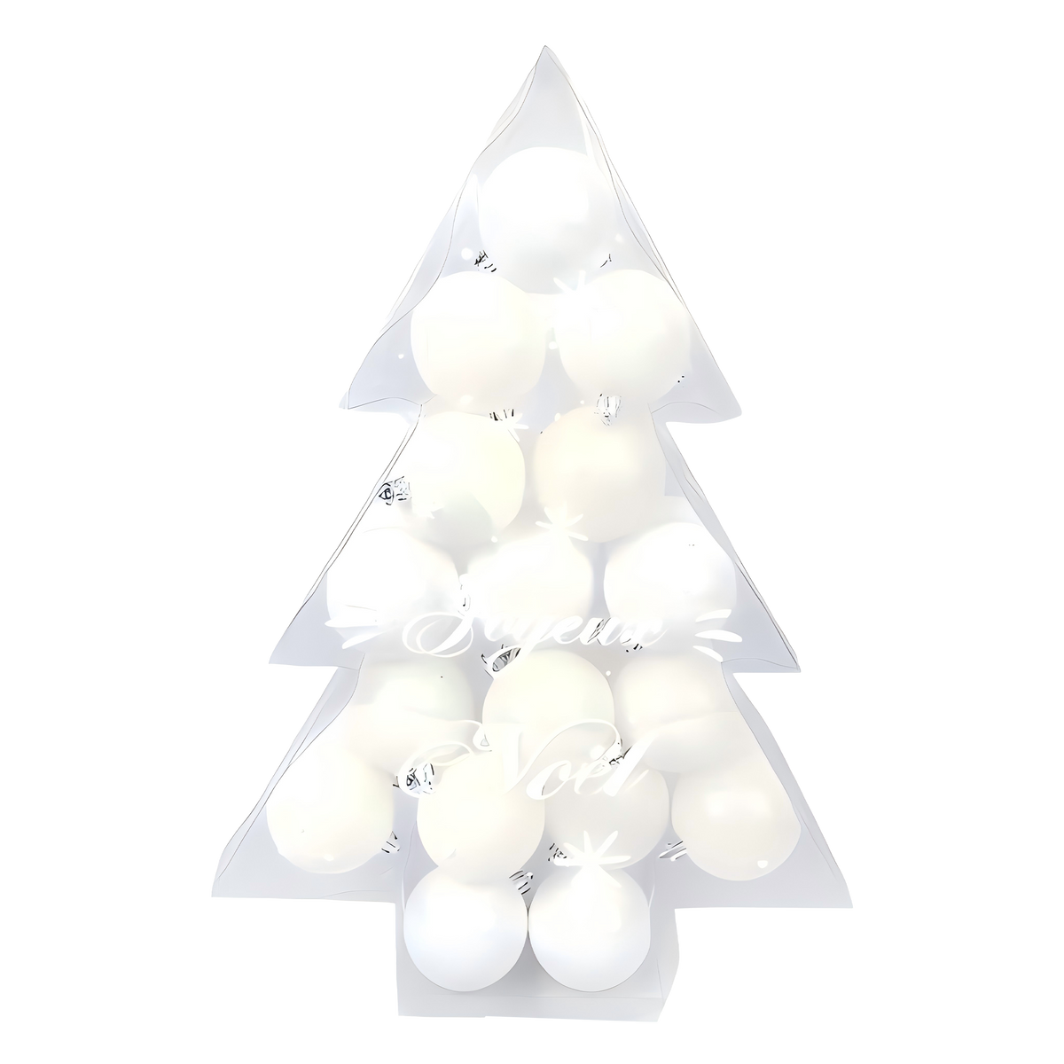 Lot de 34 boules de Noël décoratives - Blanc