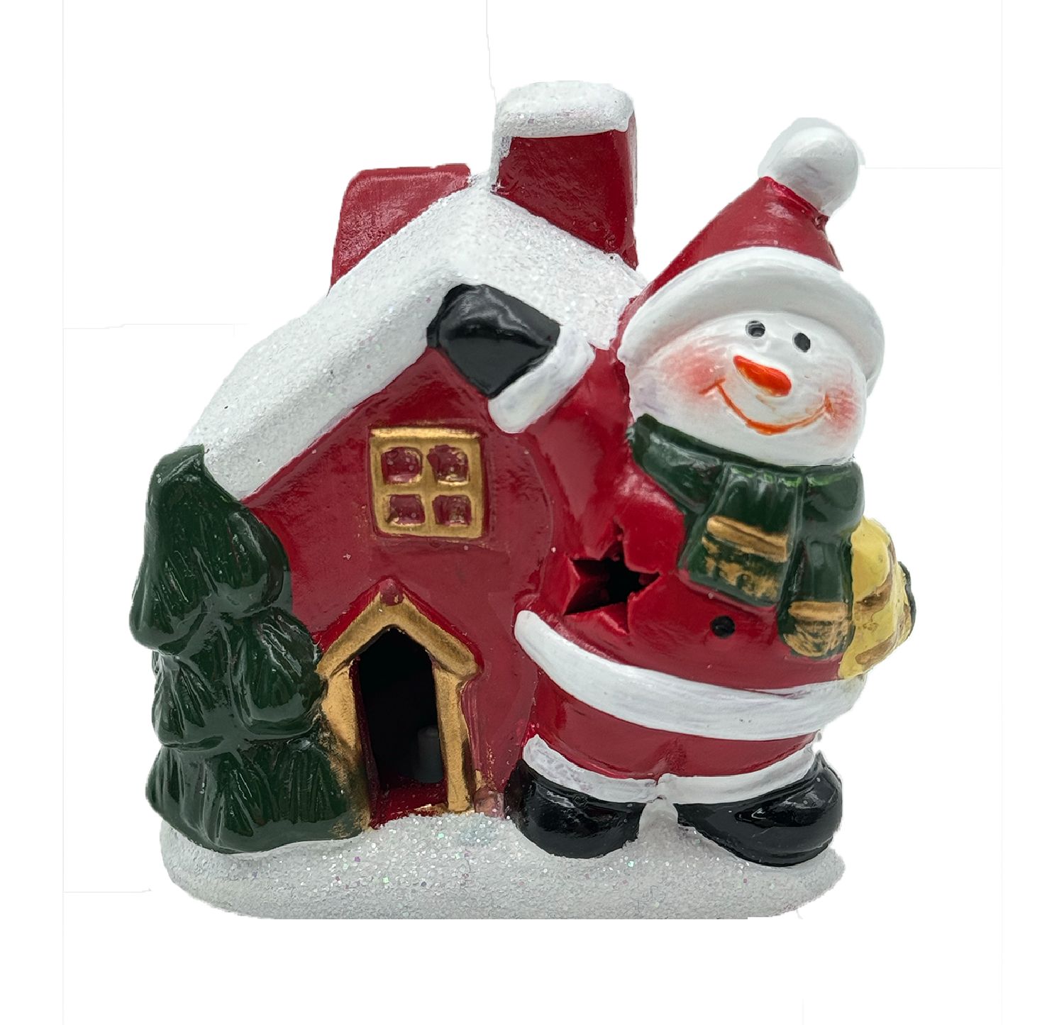 Maison de Noël en céramique à LED