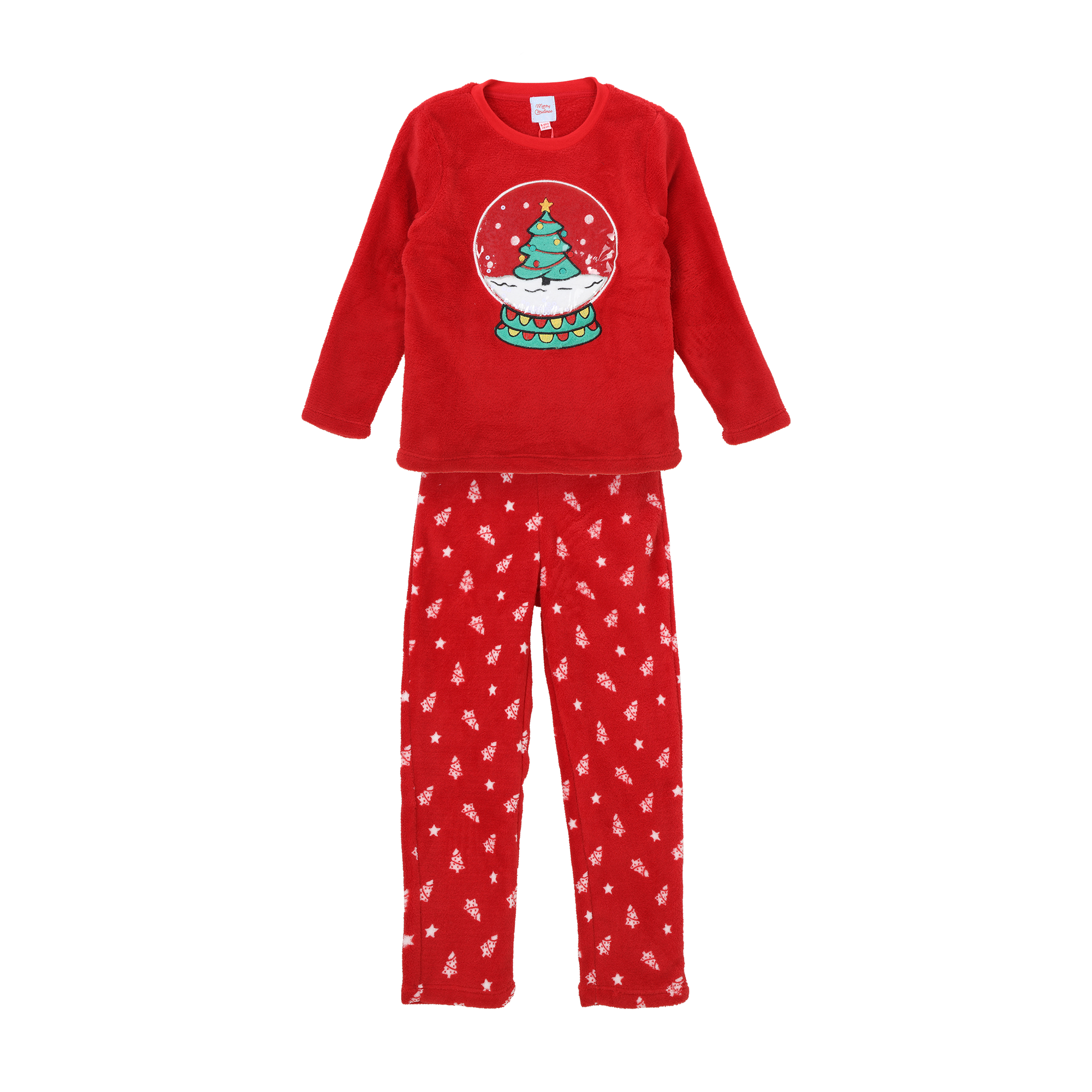 Pyjama de Noël en coral fleece 3/12 ans - Rouge