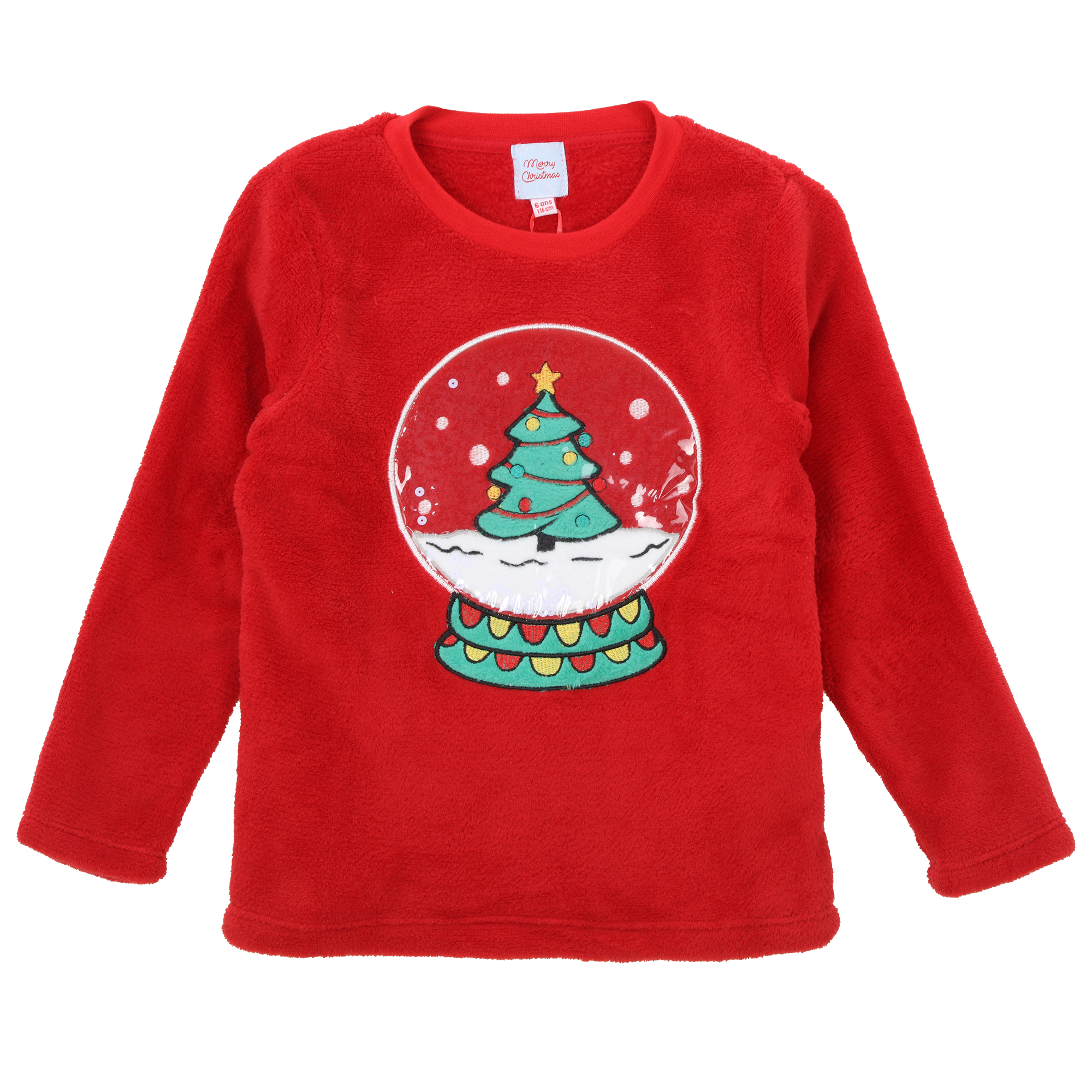 Pyjama de Noël en coral fleece 3/12 ans - Rouge