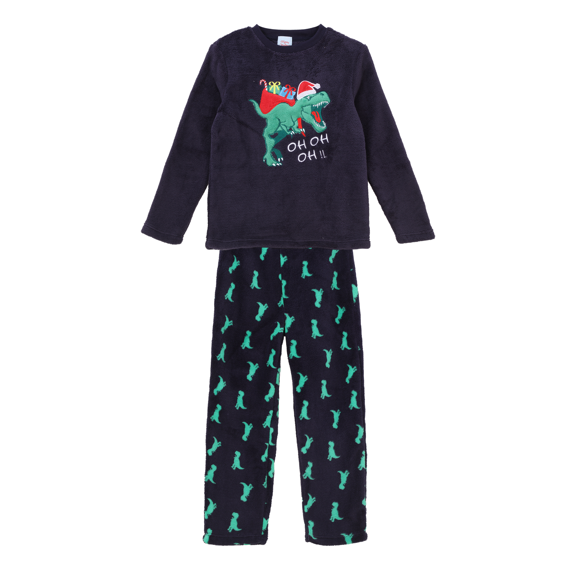 Pyjama de Noël coral fleece 3/12 ans - Bleu foncé