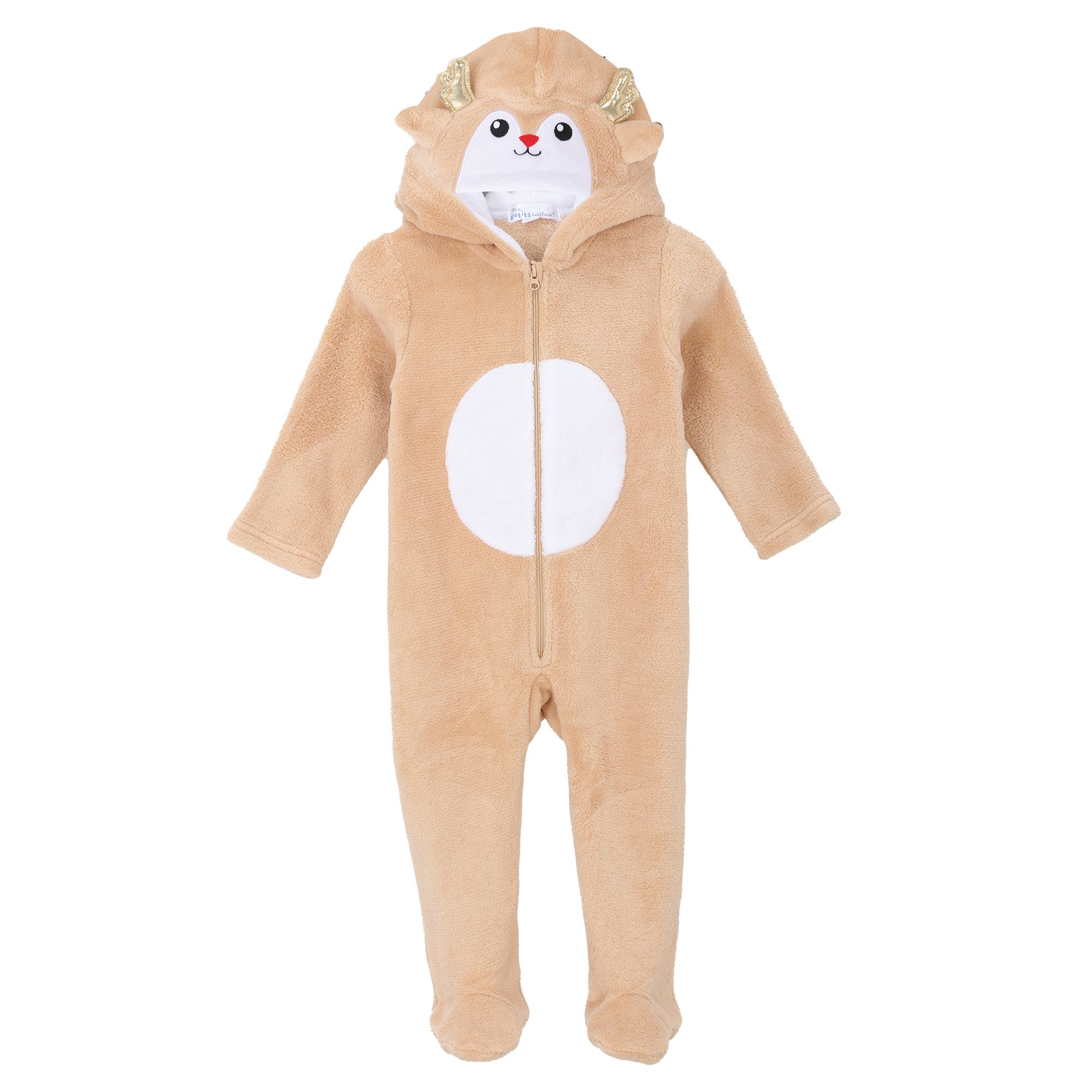 Surpyjama de Noël en coral fleece 3/36 mois - Marron