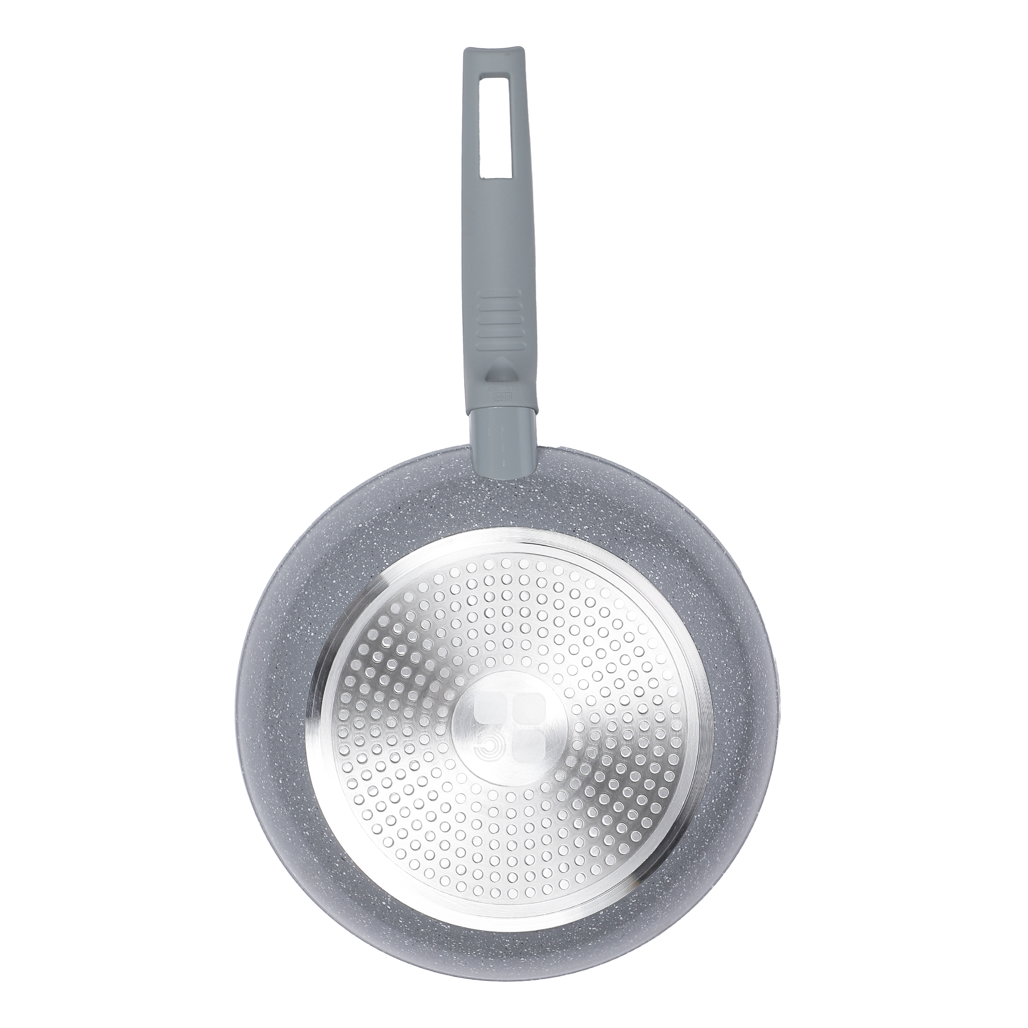 3 Poêles 20-24-28 cm + Wok 28 cm marbré gris