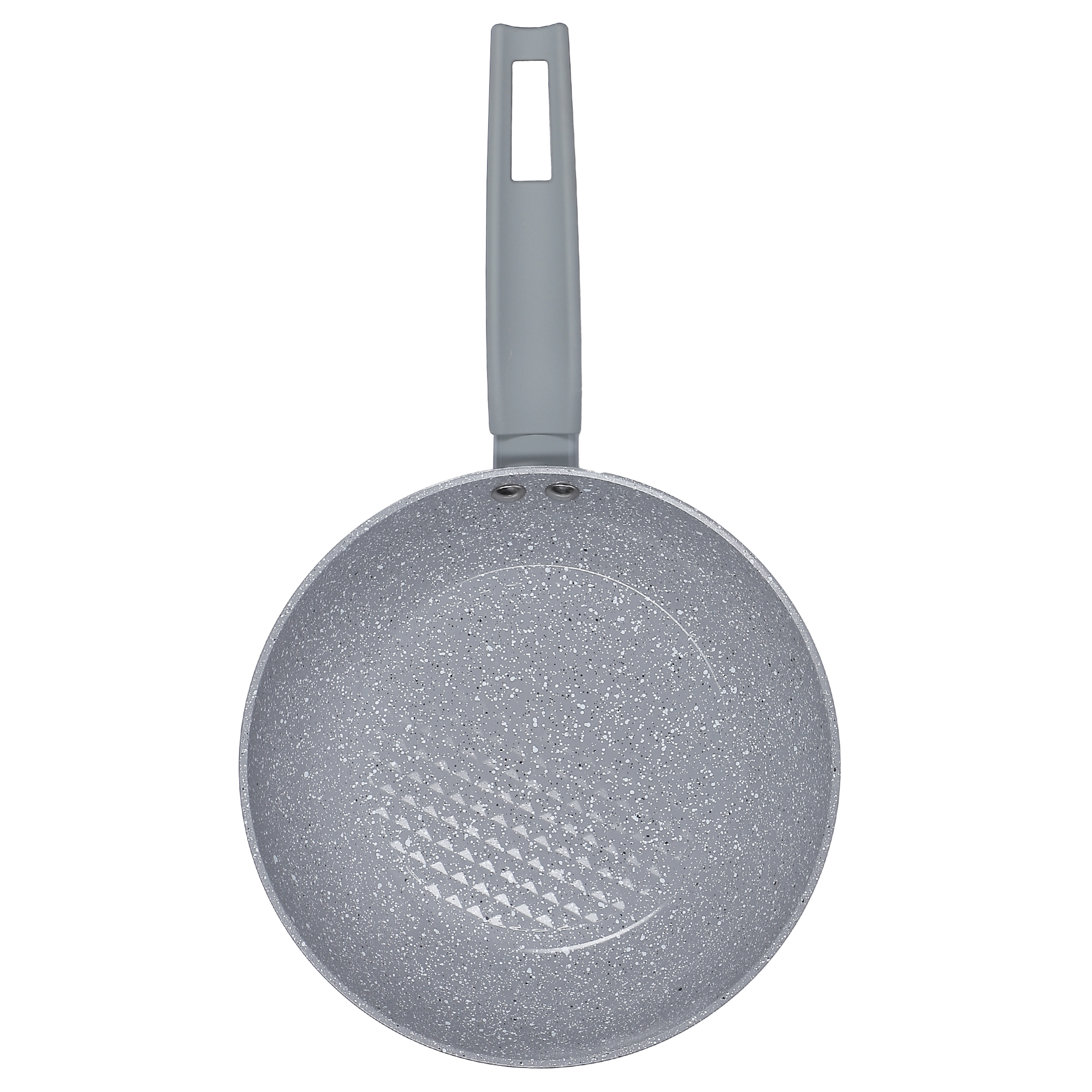 3 Poêles 20-24-28 cm + Wok 28 cm marbré gris