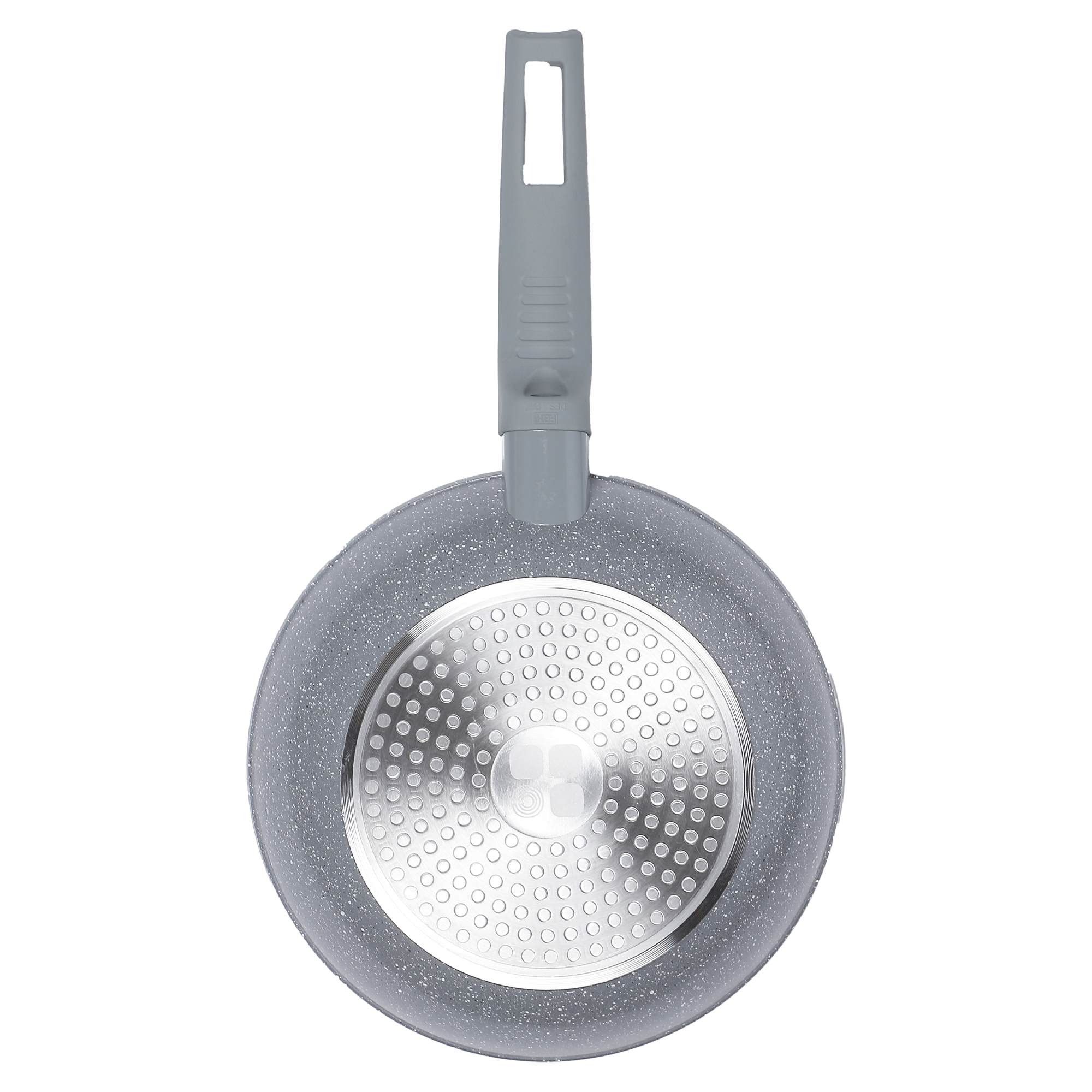 3 Poêles 20-24-28 cm + Wok 28 cm marbré gris
