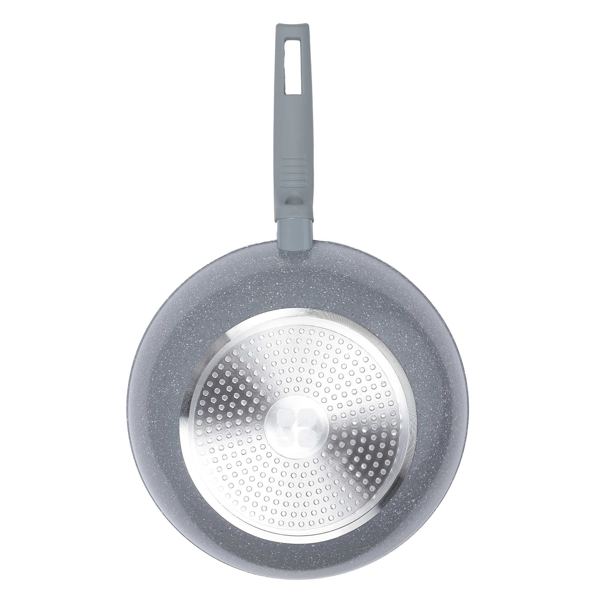 3 Poêles 20-24-28 cm + Wok 28 cm marbré gris