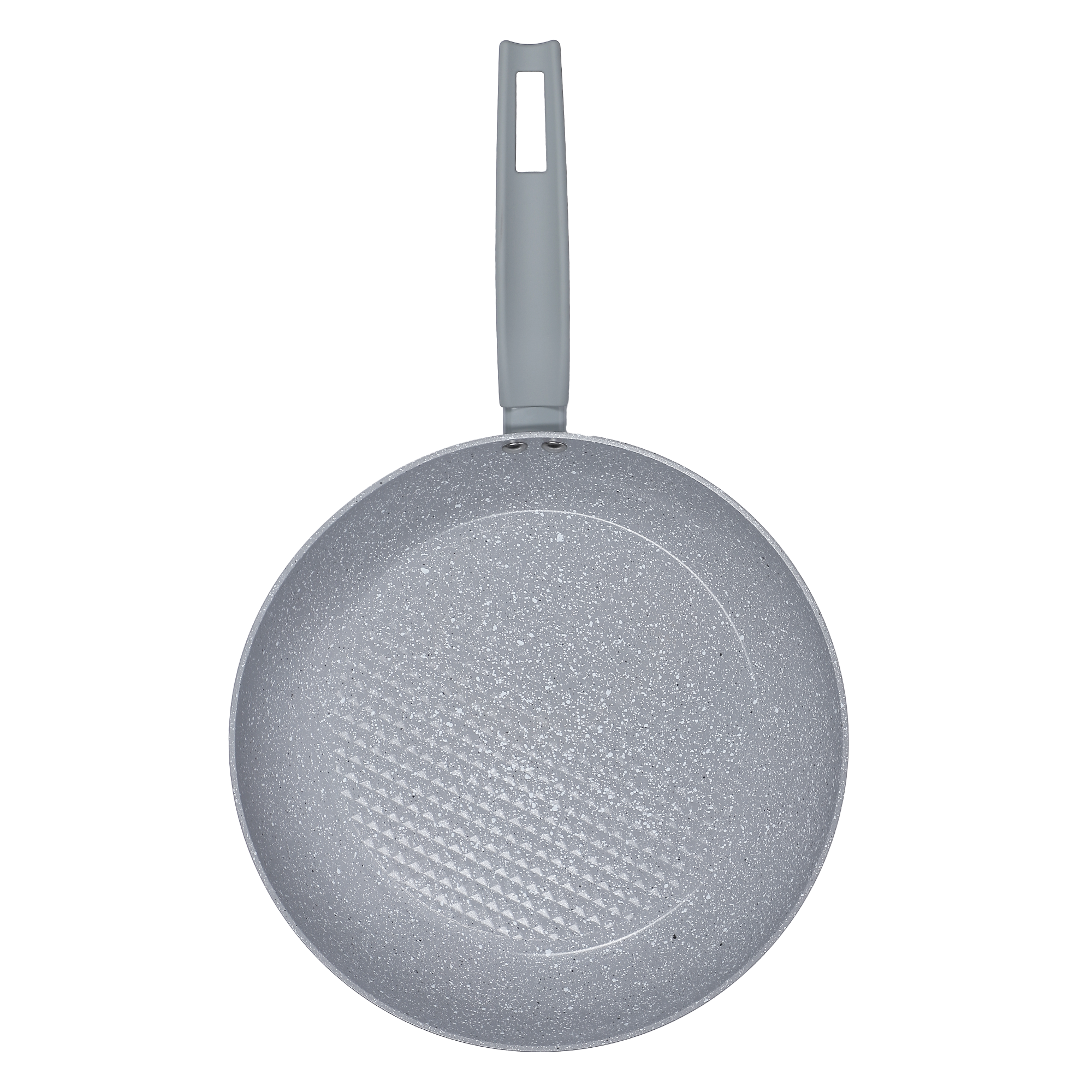 3 Poêles 20-24-28 cm + Wok 28 cm marbré gris