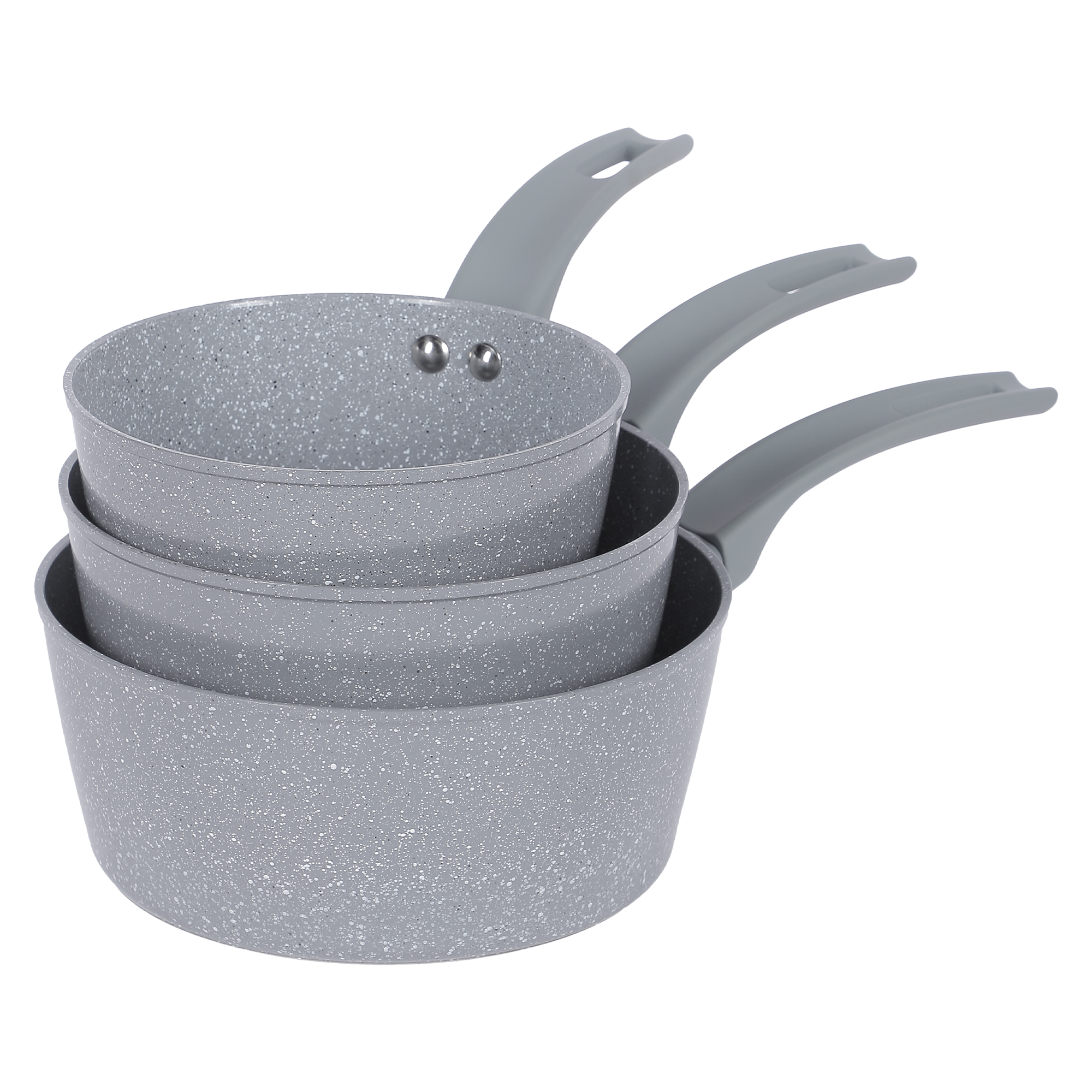 3 casseroles 16-18-2 cm marbré gris