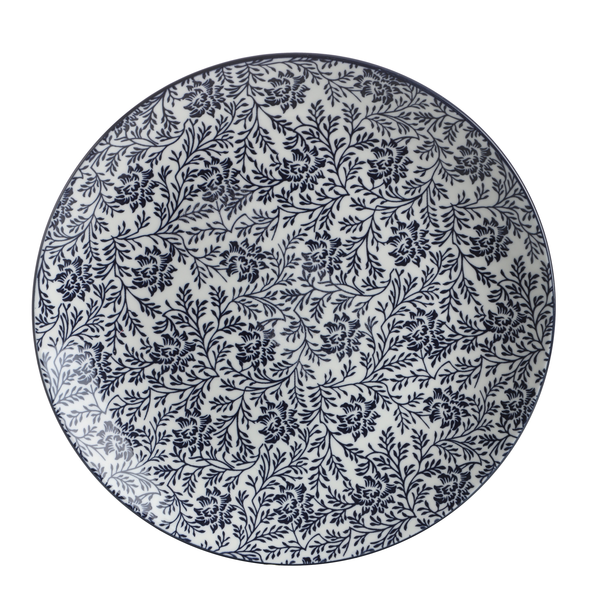 Service de table fleuri bleu 16 pièces