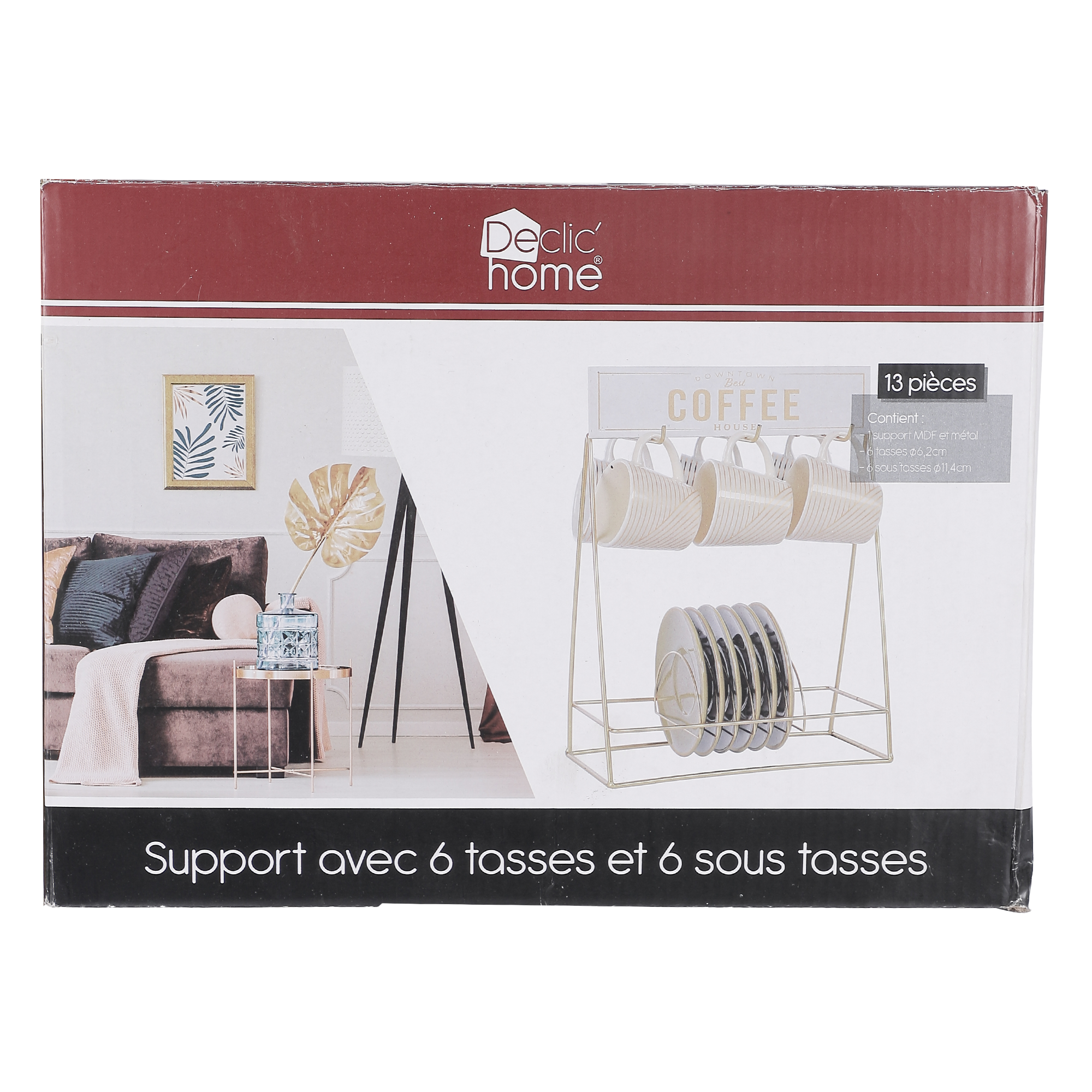 Support 6 tasses et 6 sous tasses