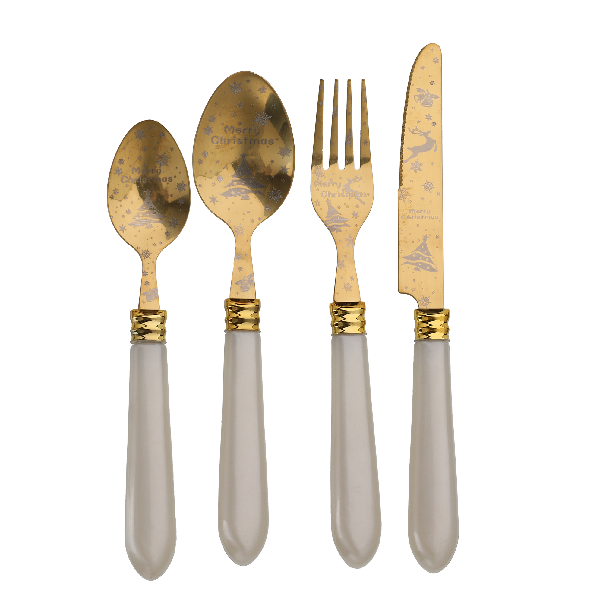 Ménagère 24 pcs motifs Noël or