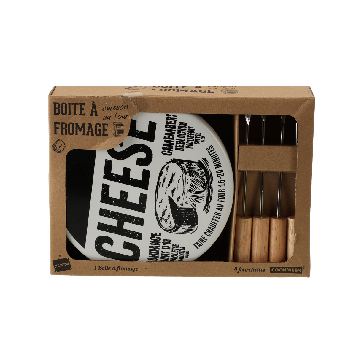 Coffret boite à fromage + 4 fourchettes