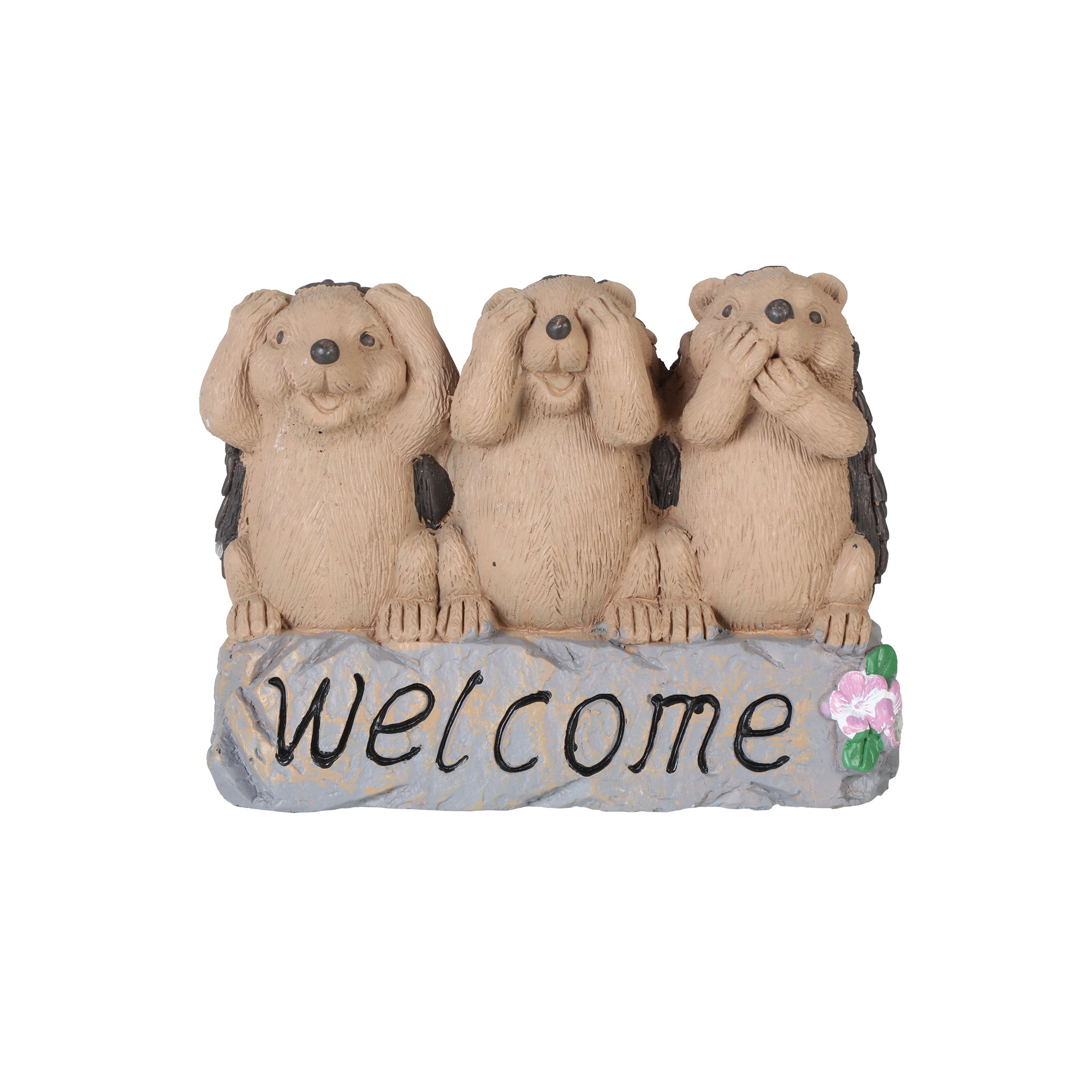 3 hérissons décoratifs "welcome"'