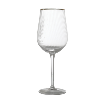 Verre à pieds en verre bord doré et lignes verticales – Déclic Home – 3 pièces