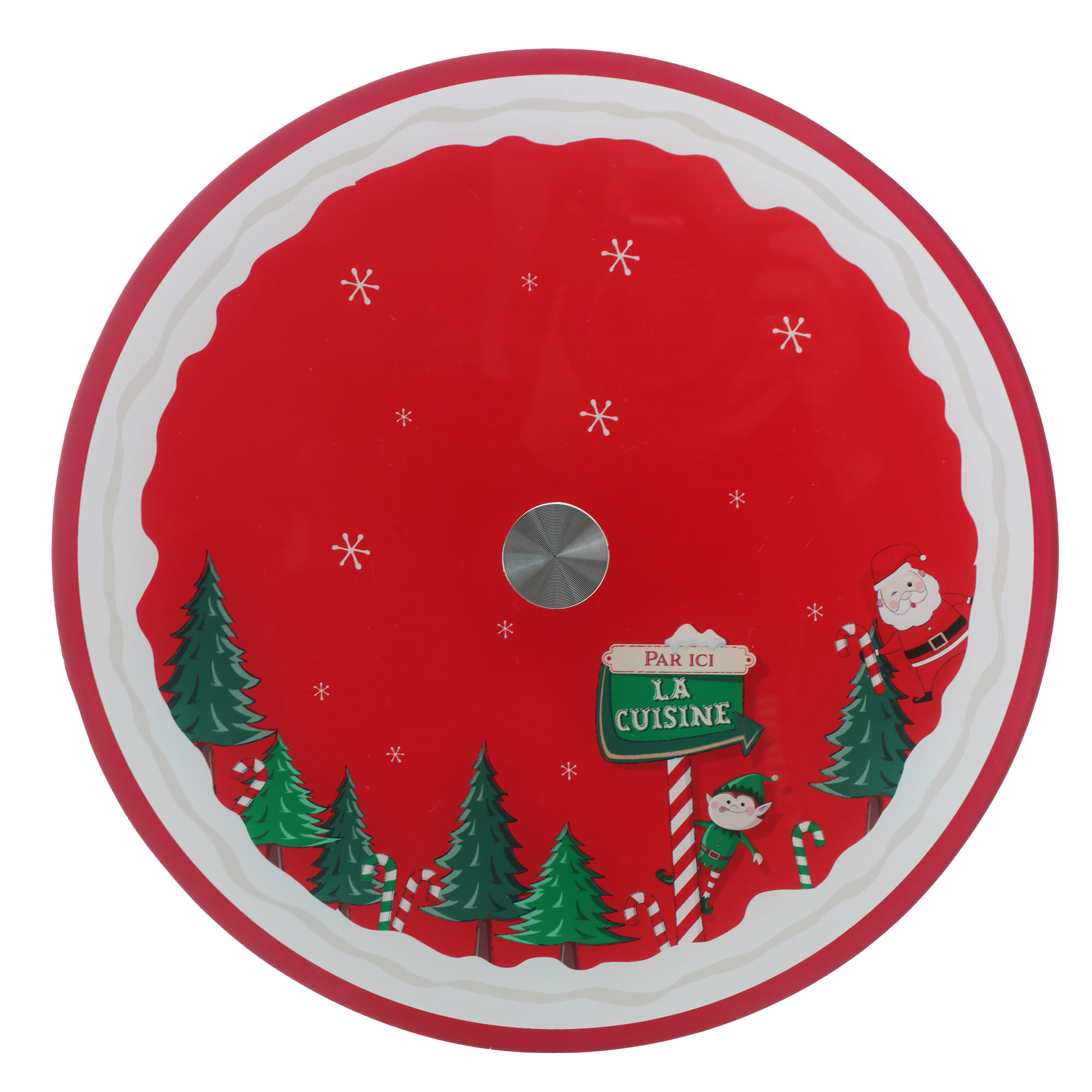 Support à gâteaux rotatif en verre Noël