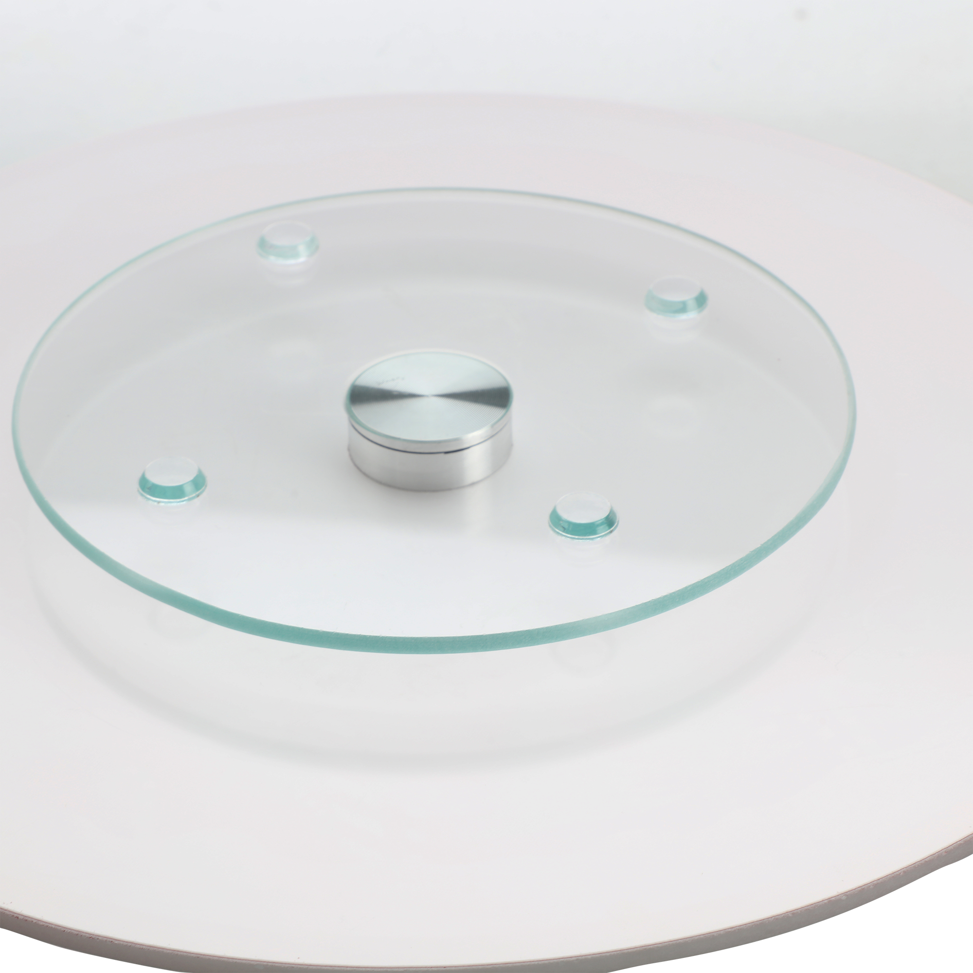 Support à gâteaux rotatif en verre Noël